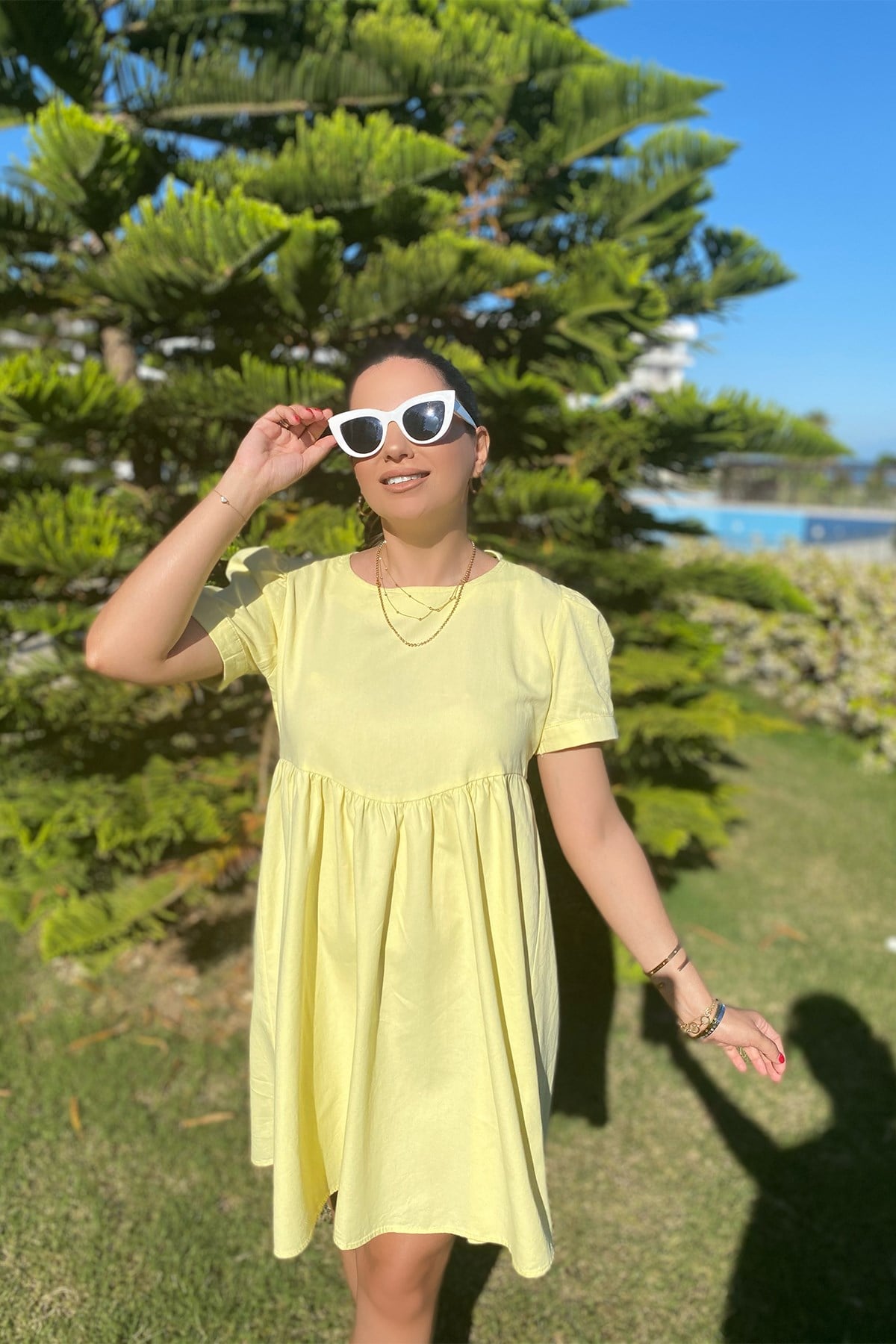 Limon Sarı Salaş Elbise