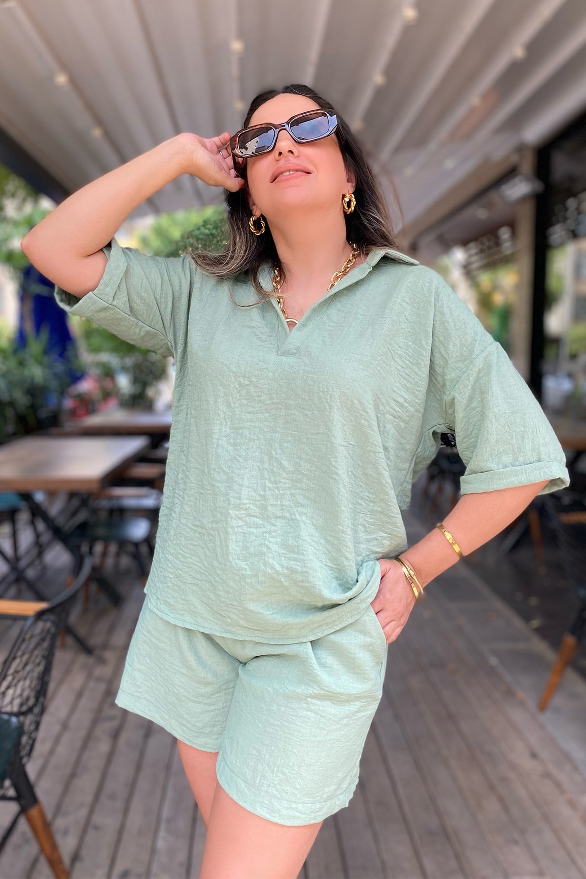 Mint Şort Bluz Takım