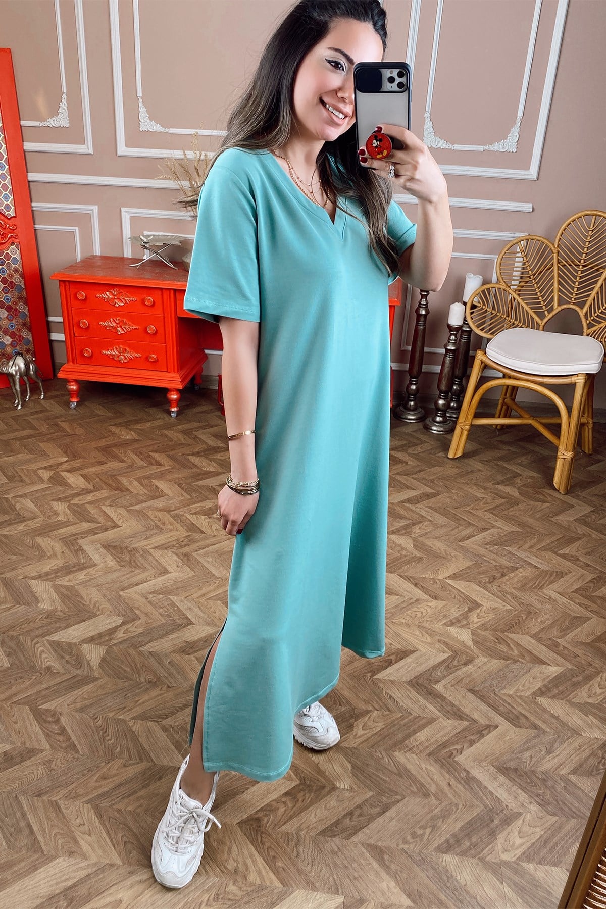 Mint Yeşil Çan Elbise