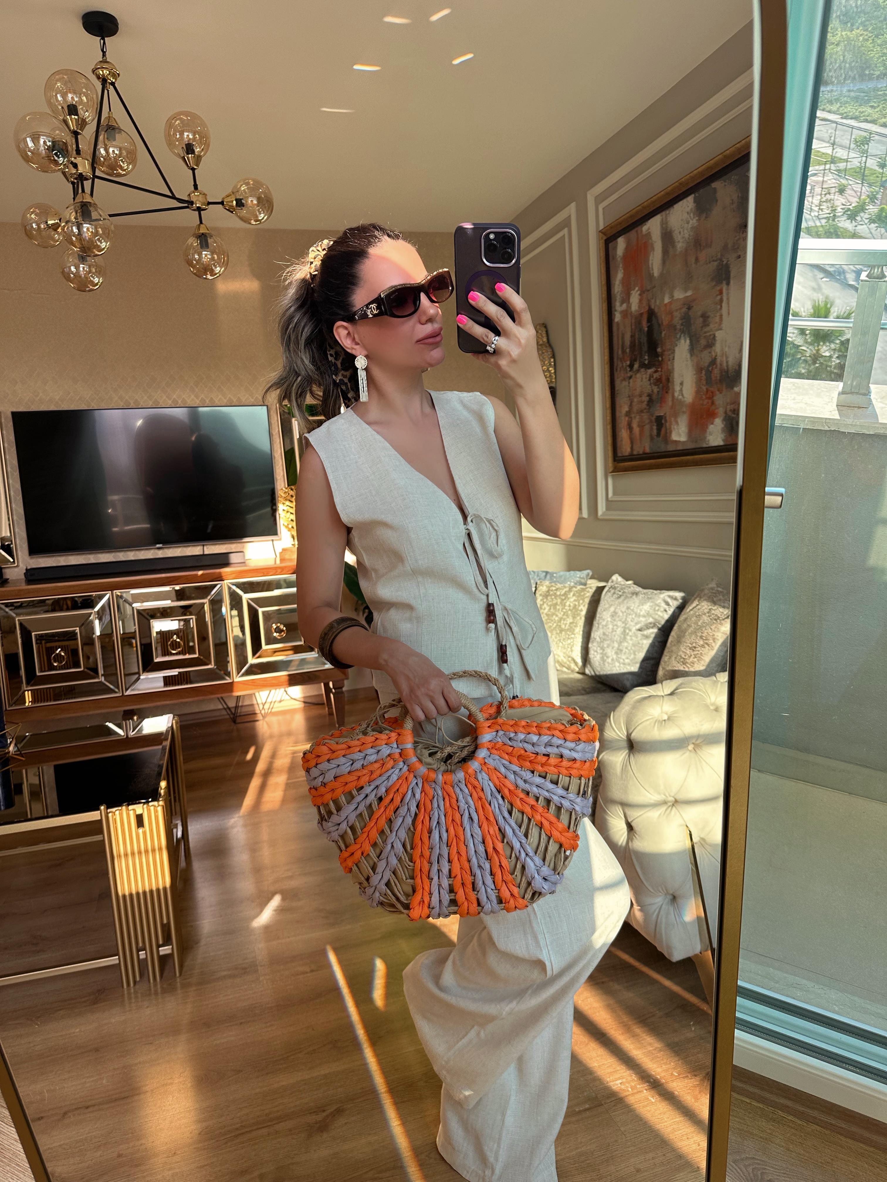 Önü Bağlamalı Bpmcuk Detaylı Bluz Pantolon Takım