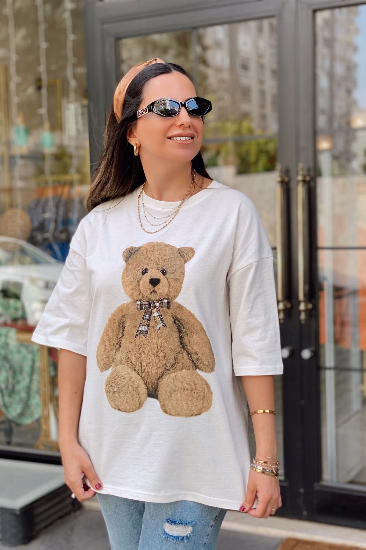 Önü Figür Desenli Tshirt