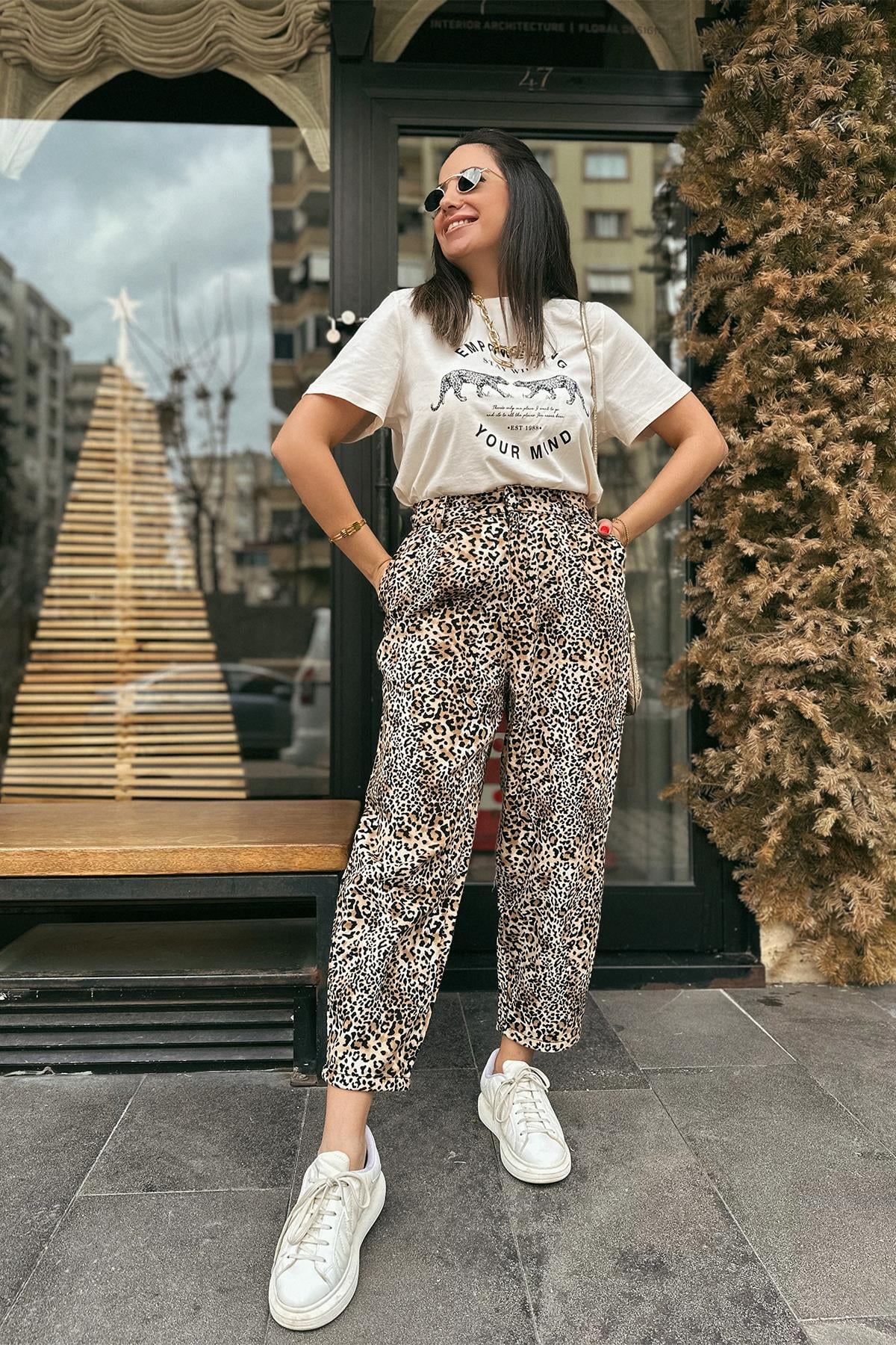 Orjinal Leopar Baskılı Tshirt