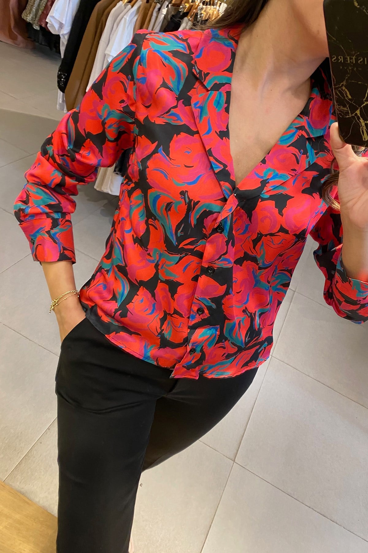 Pembe Desenli Gömlek