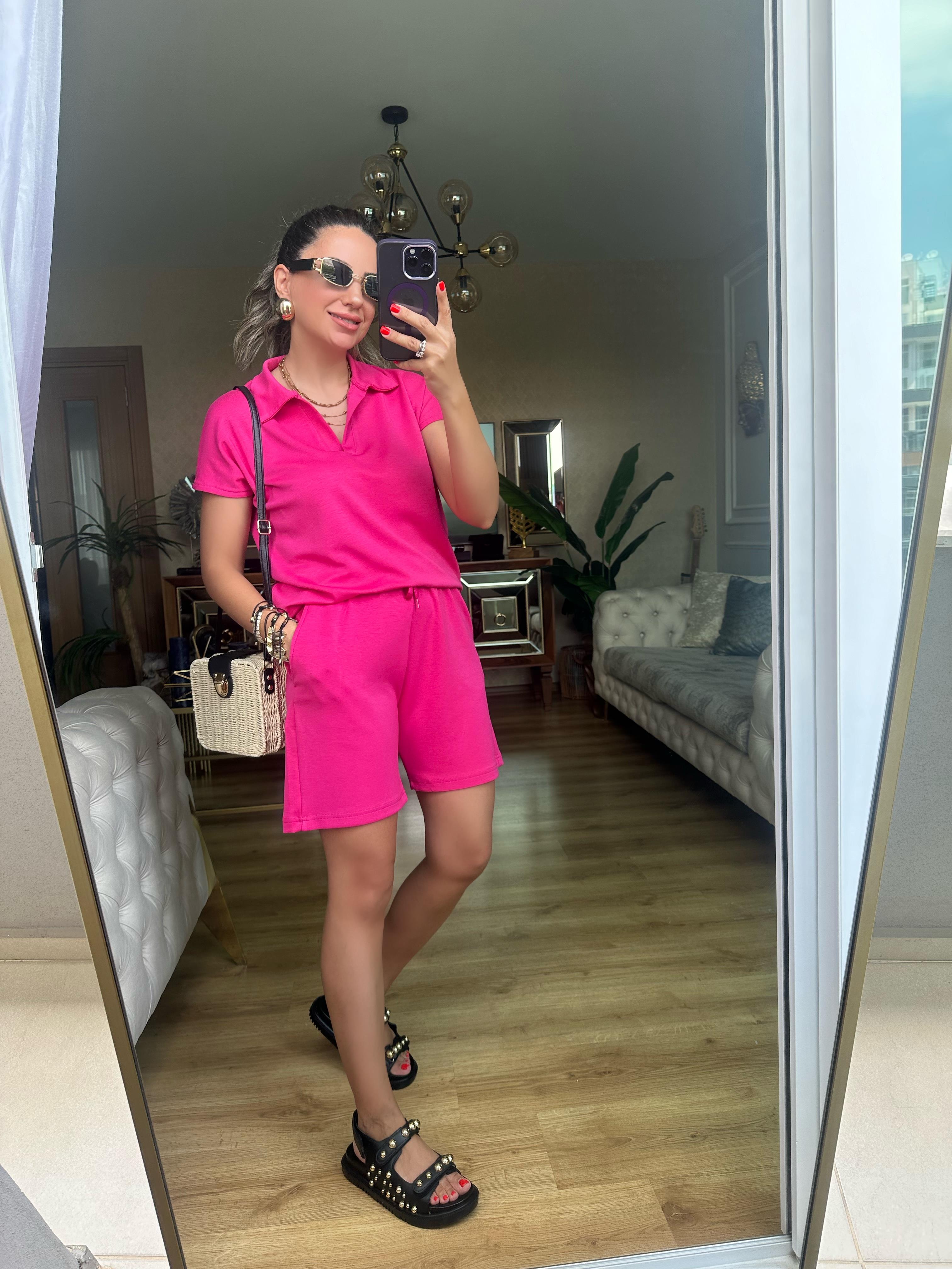 Pembe Oysh Modal Şort Takım