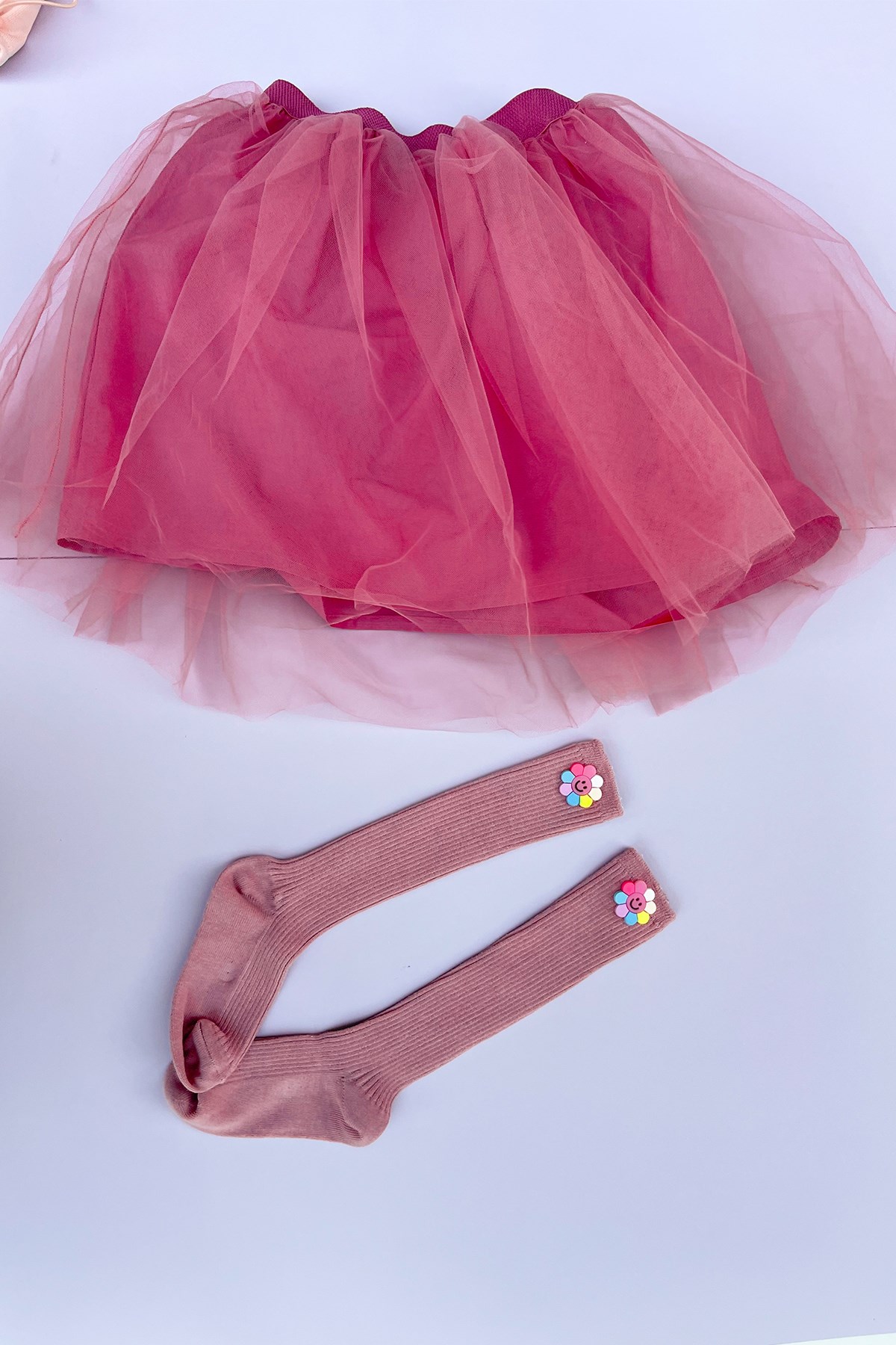 Pembe Papatya Baskılı Tütü Takım