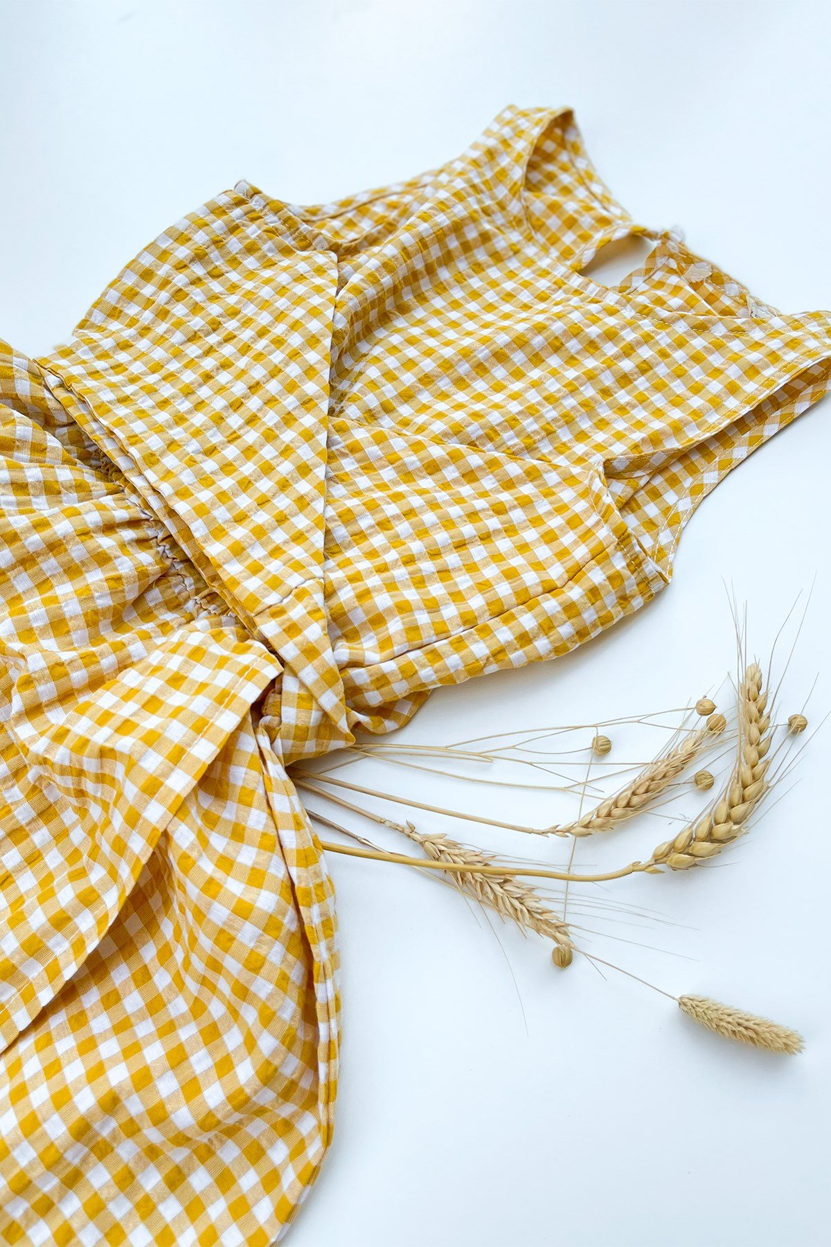 Sarı Pötikareli Elbise