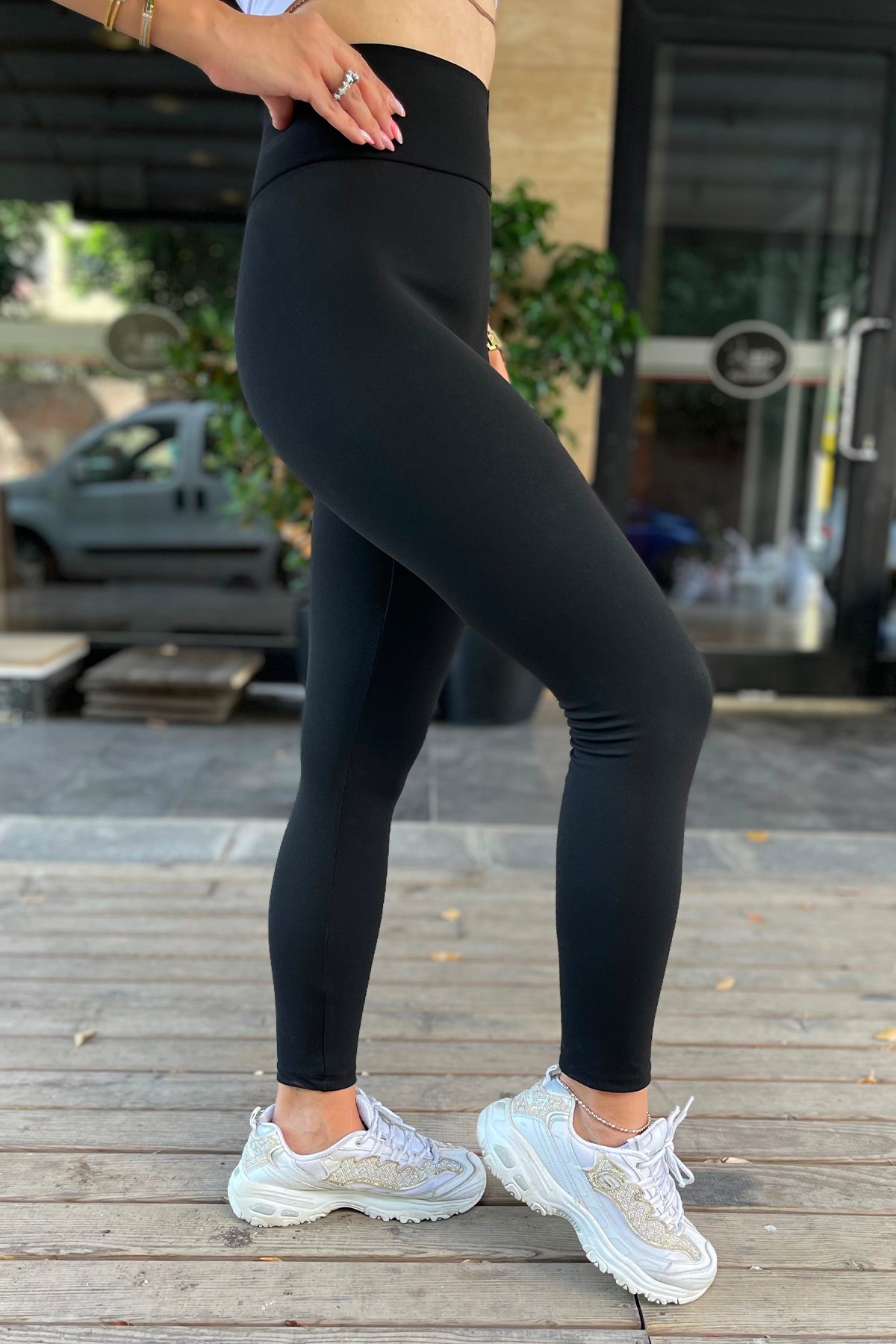 Siyah Korseli Nano-Fit  Tayt