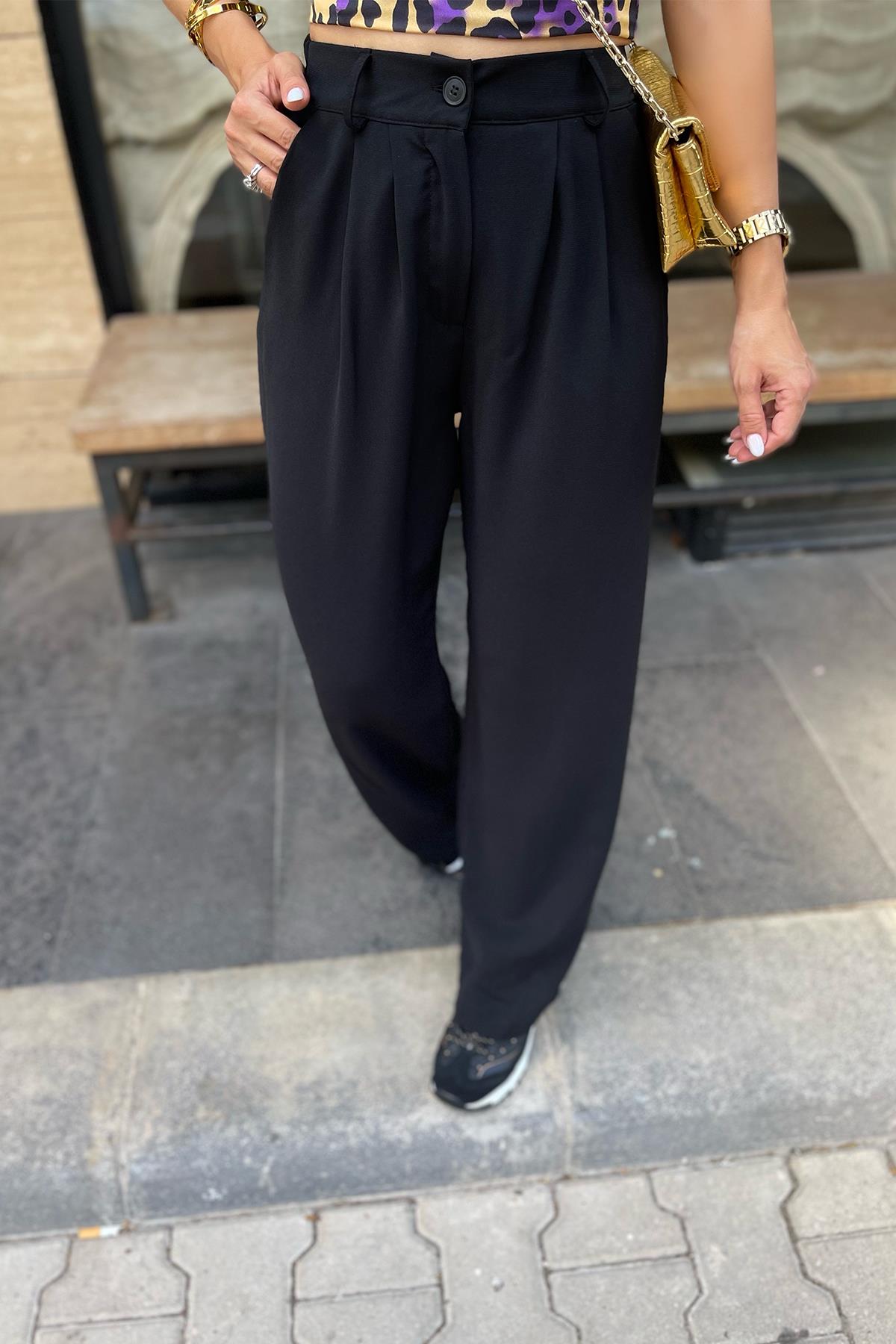 Siyah Palazzo Pantolon