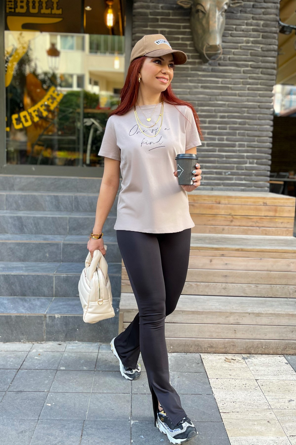 Sütlü Kahve Yazı Baskı Detaylı