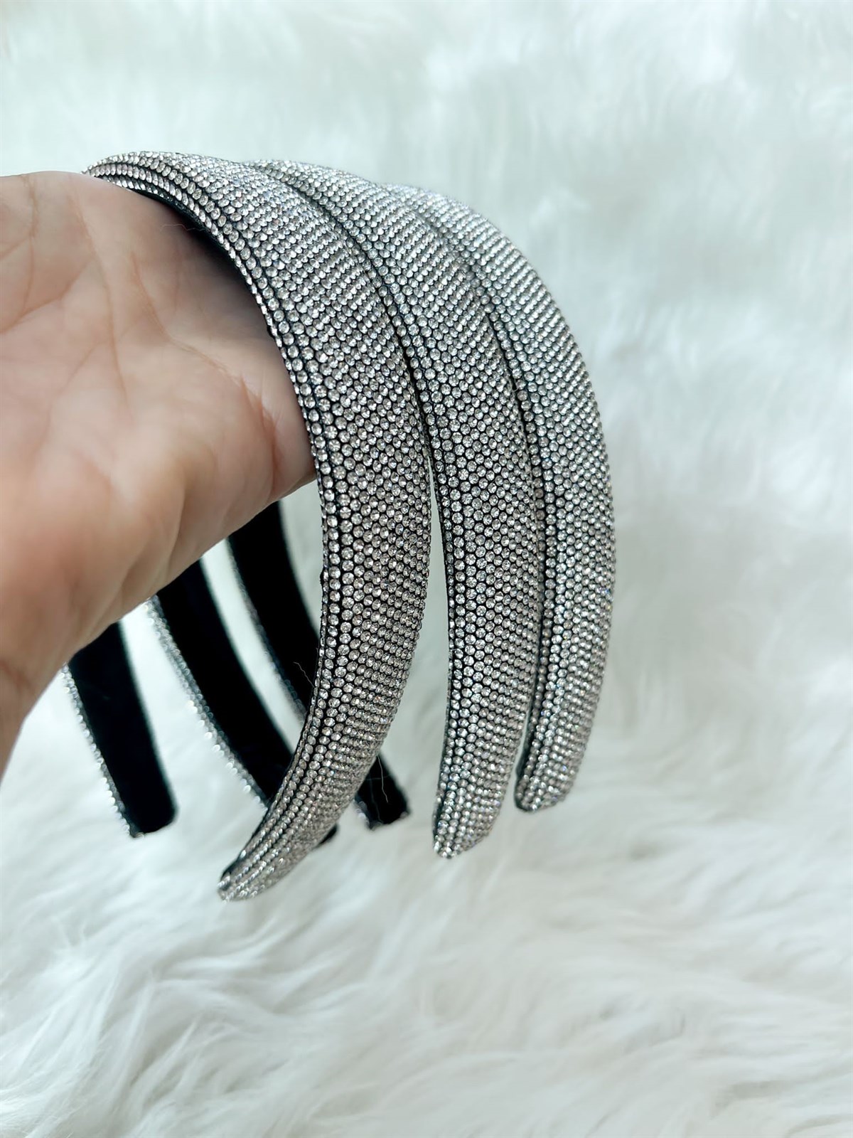 Tasarım Taşlı Silver Taç