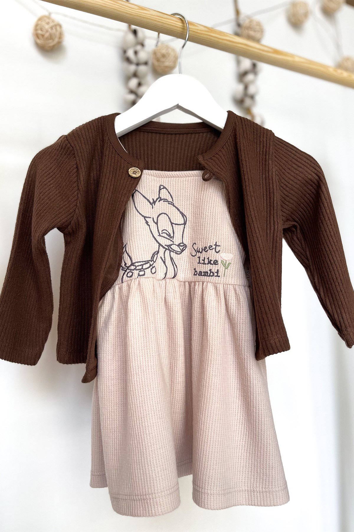 Tek Düğmeli Kahve Hırka