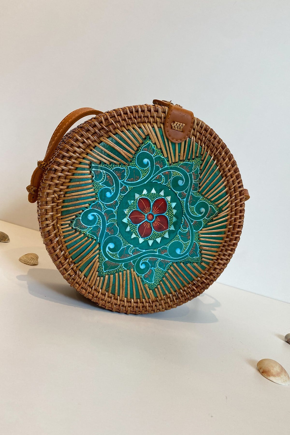 Turkuaz Renk Desenli Bali Çanta