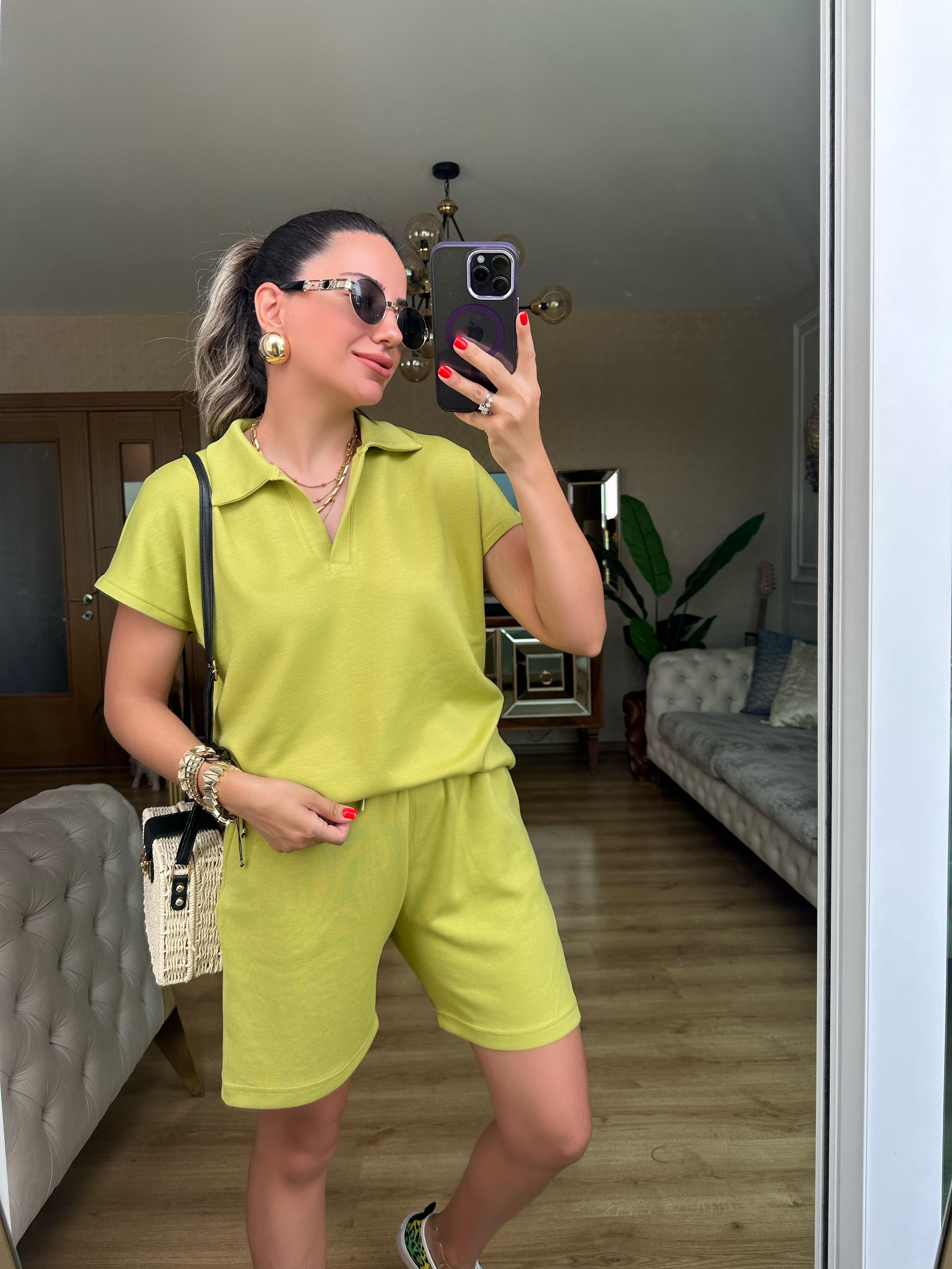 Yeşil Oysh Modal Şort Takım