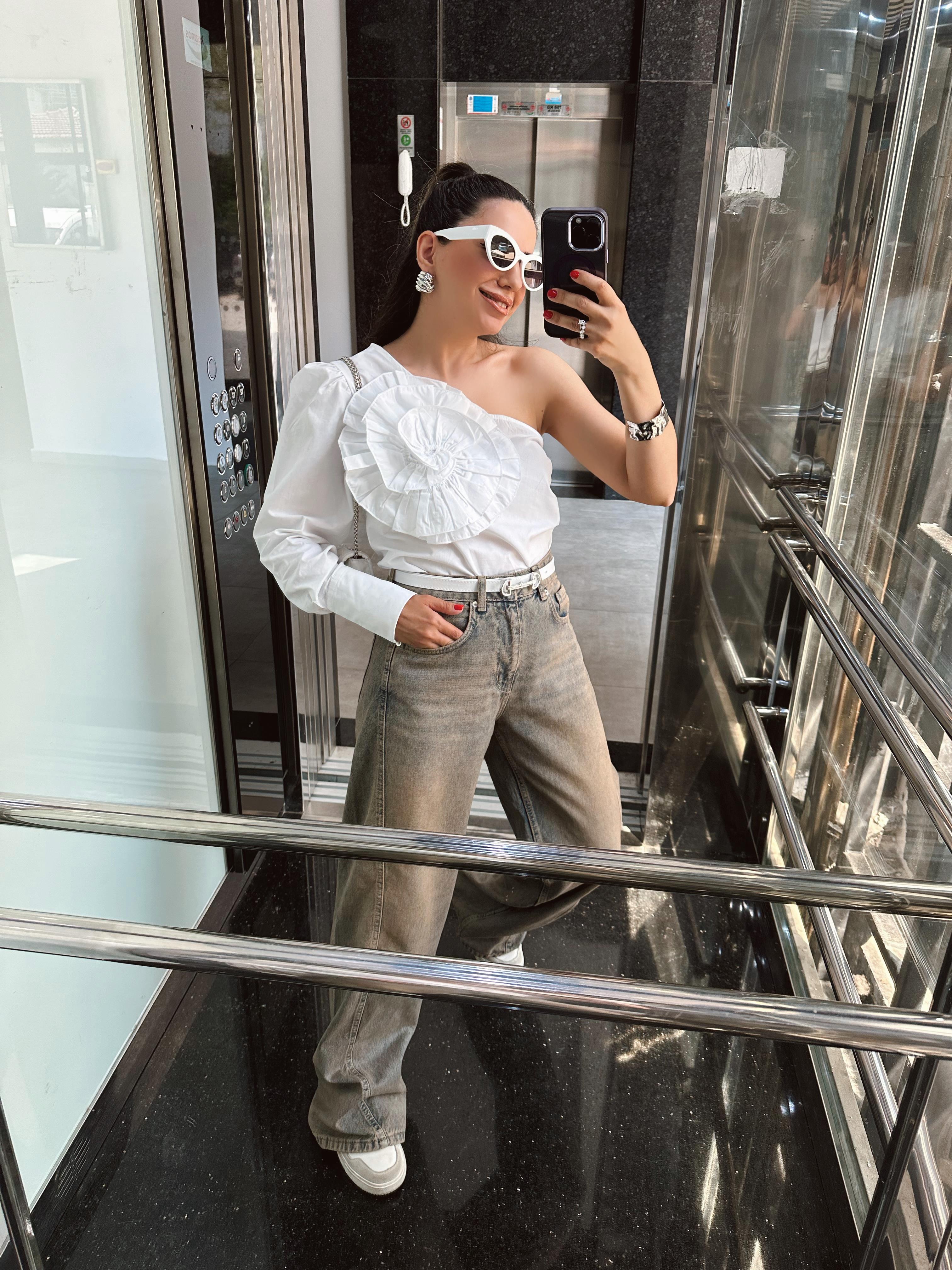 Yıkama Detaylı Baggy Jean