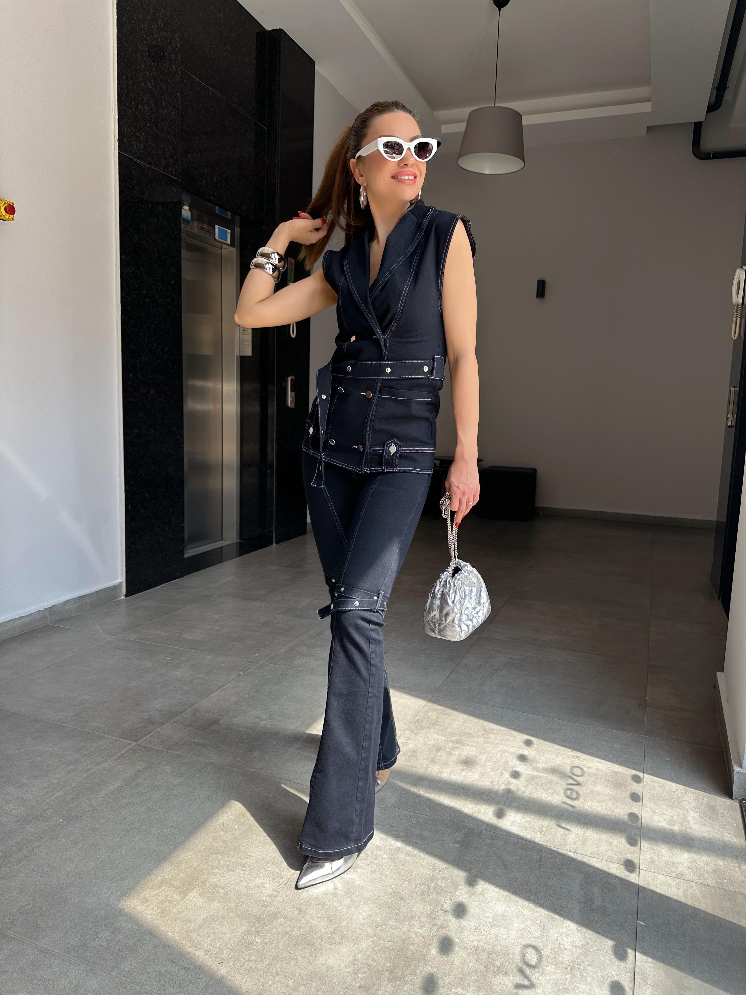 Zımbalı Tasarım Pantolon Takım