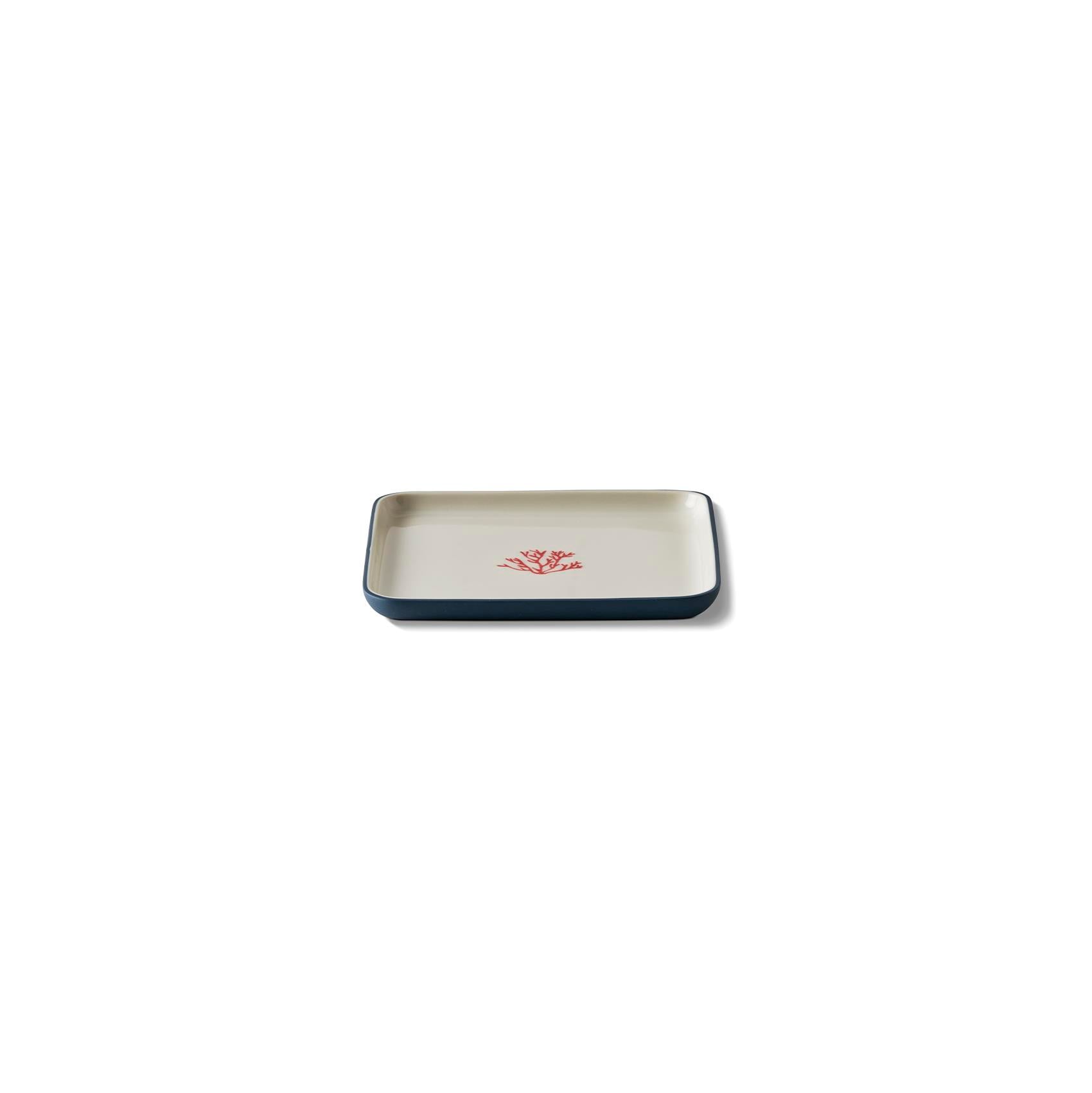 Kare Ekmek Tabağı Red Coral Okyanus & Fildişi