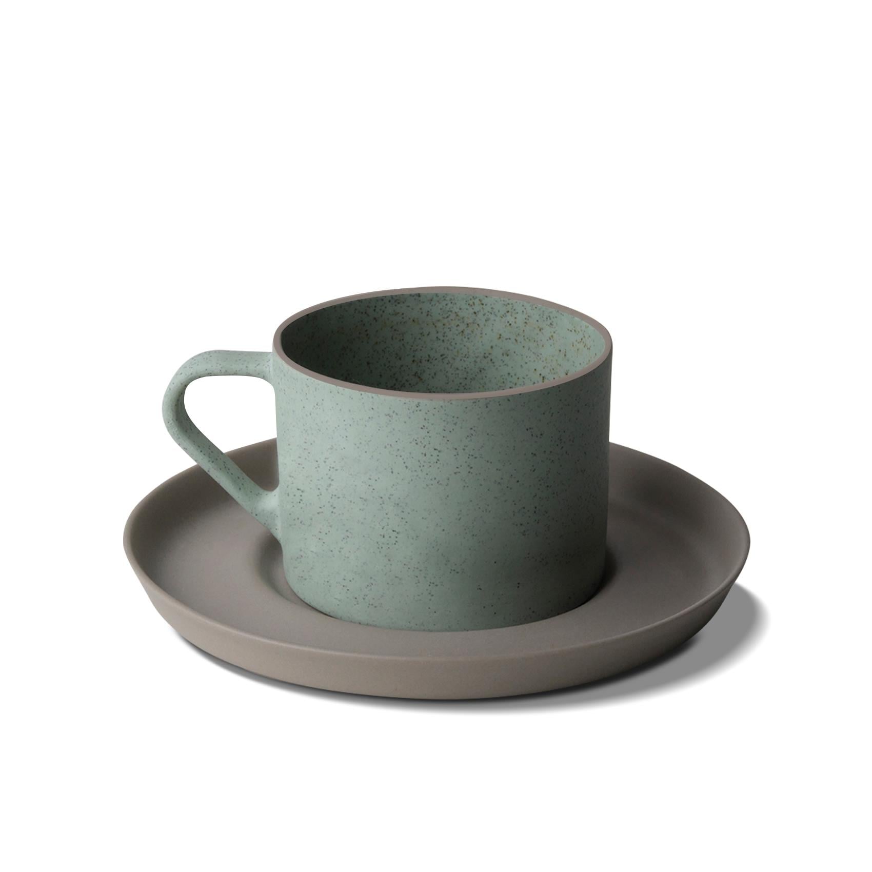Nest Glitter Tabaklı Kahve/Çay Fincanı 180 ml Taş-Pırıltılı Nil