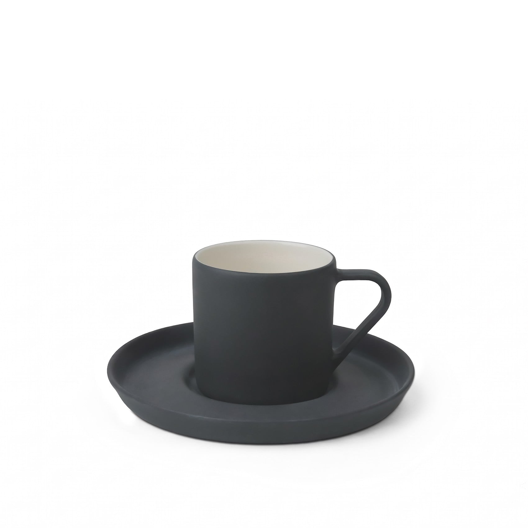 Nest Tabaklı Kahve Fincanı 90 ml Siyah-Siyah&Fildişi