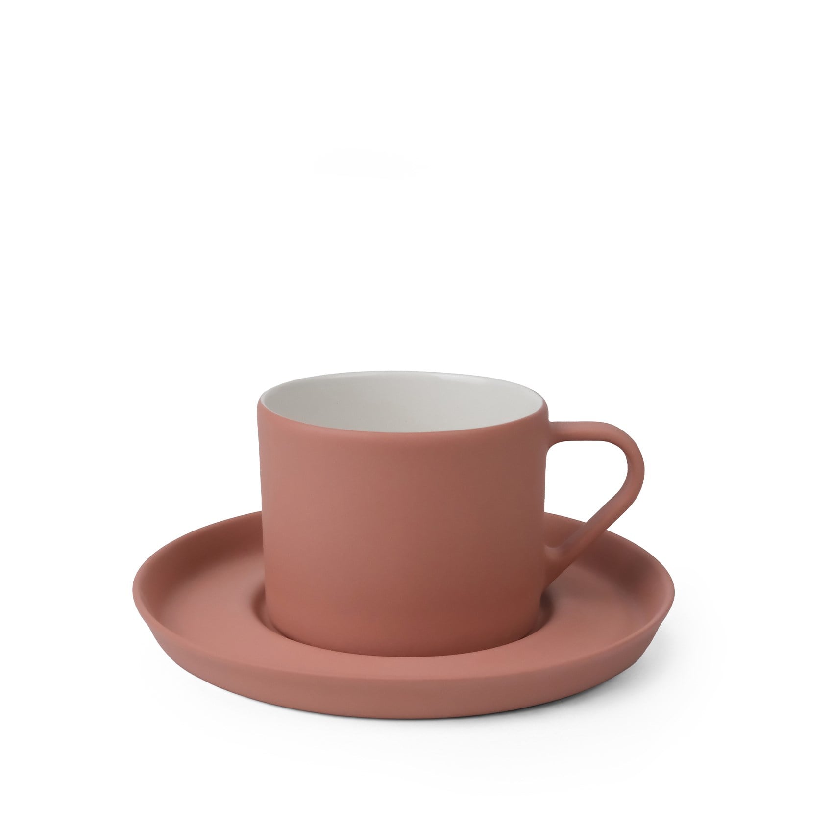 Nest Tabaklı Kahve/Çay Fincanı 180 ml Mercan-Mercan&Fildişi
