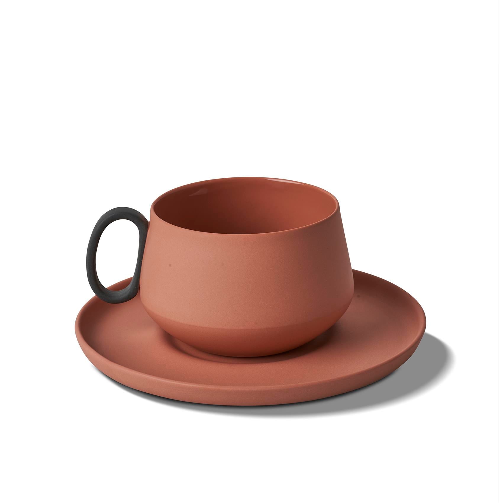 Tube Tabaklı Çay Fincanı Mercan - Mercan