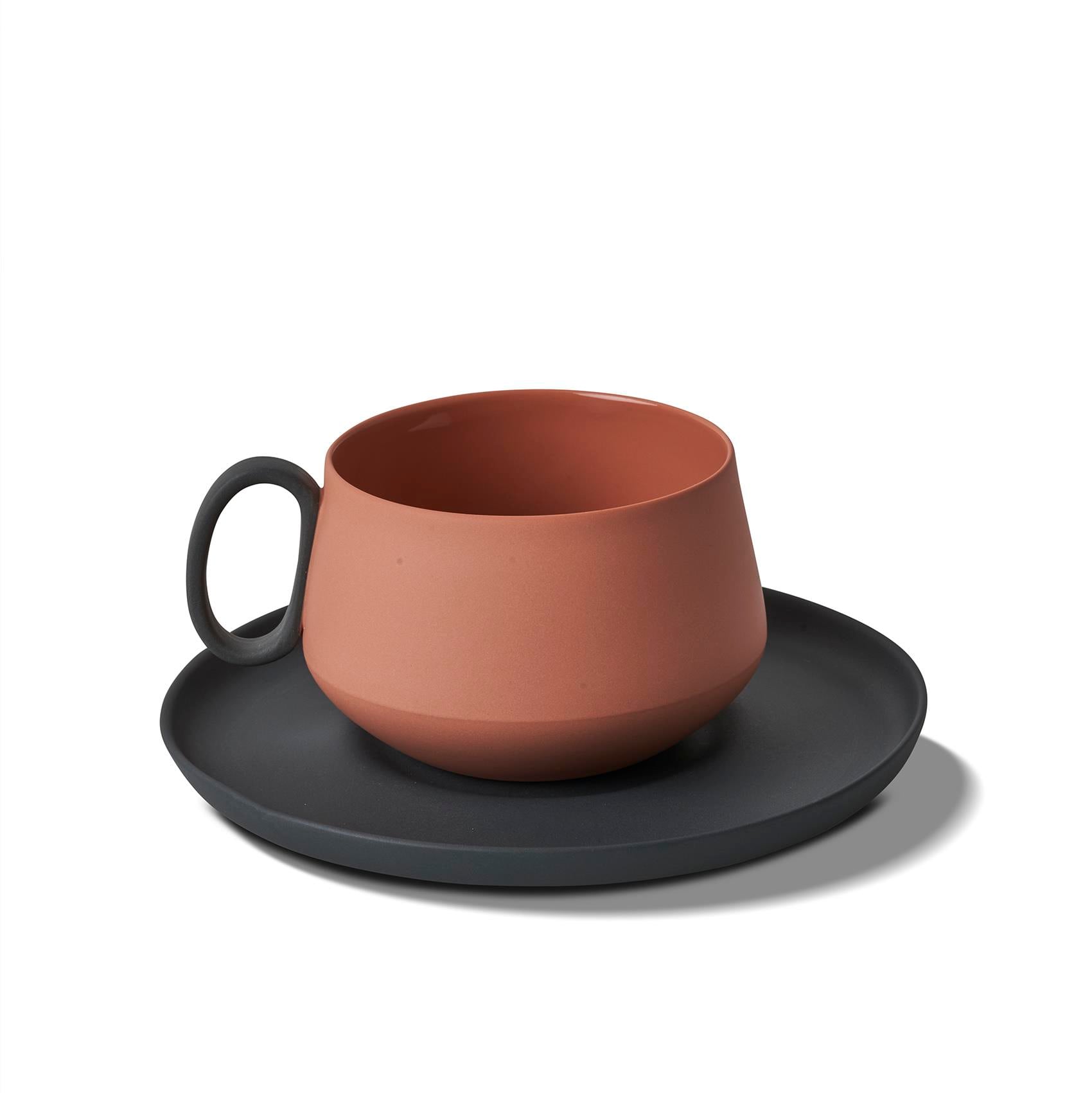 Tube Tabaklı Çay Fincanı Siyah - Mercan