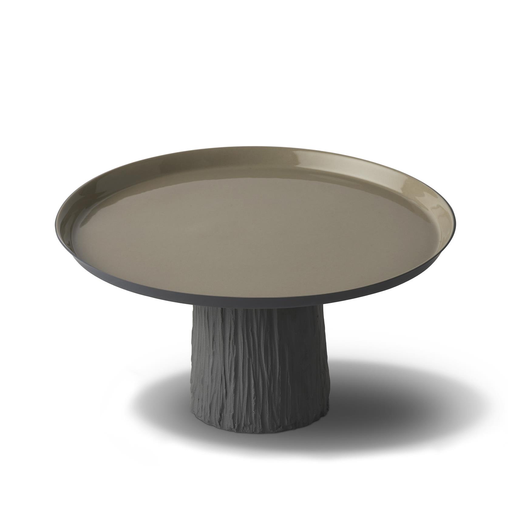 Tree Round Large Cake Salver Black - Black & Rock