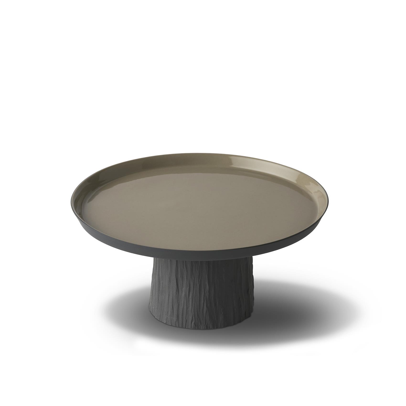 Tree Round Medıum Cake Salver Black - Black & Rock
