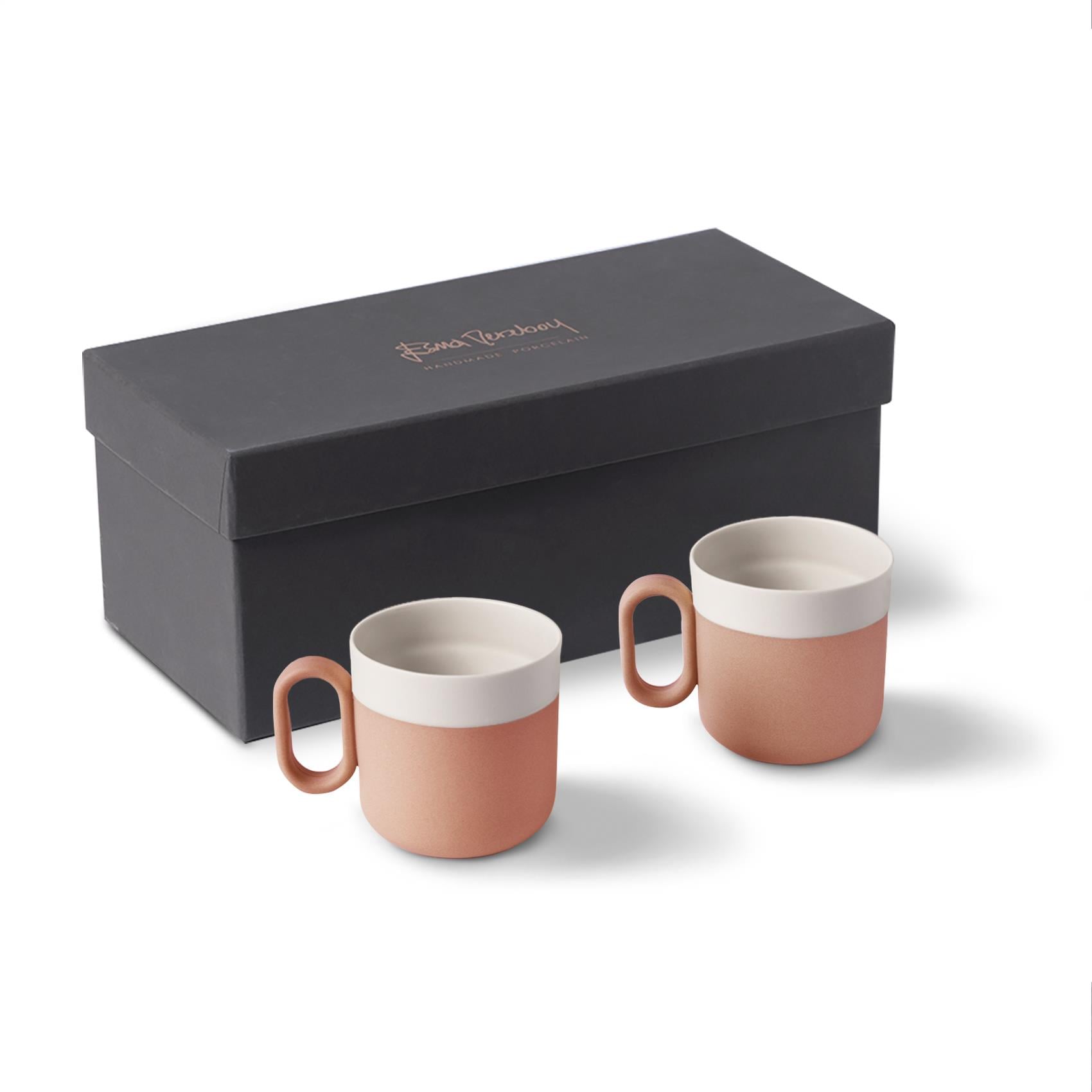 Capsule 2'li Çay Fincan Takımı Mercan & Fildişi