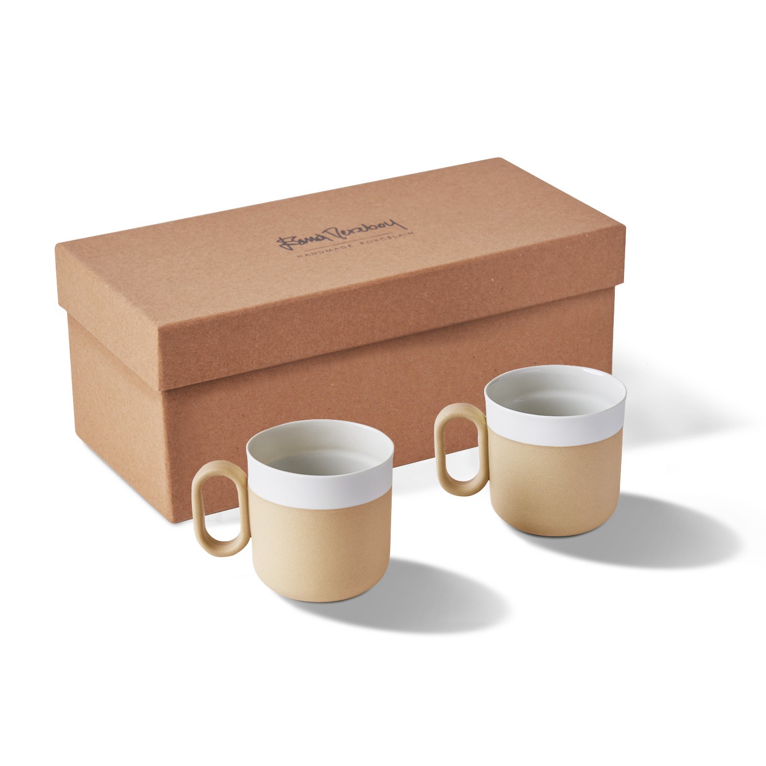 Capsule Coffee/Tea Cup Set of 2 Straw & Ivory 