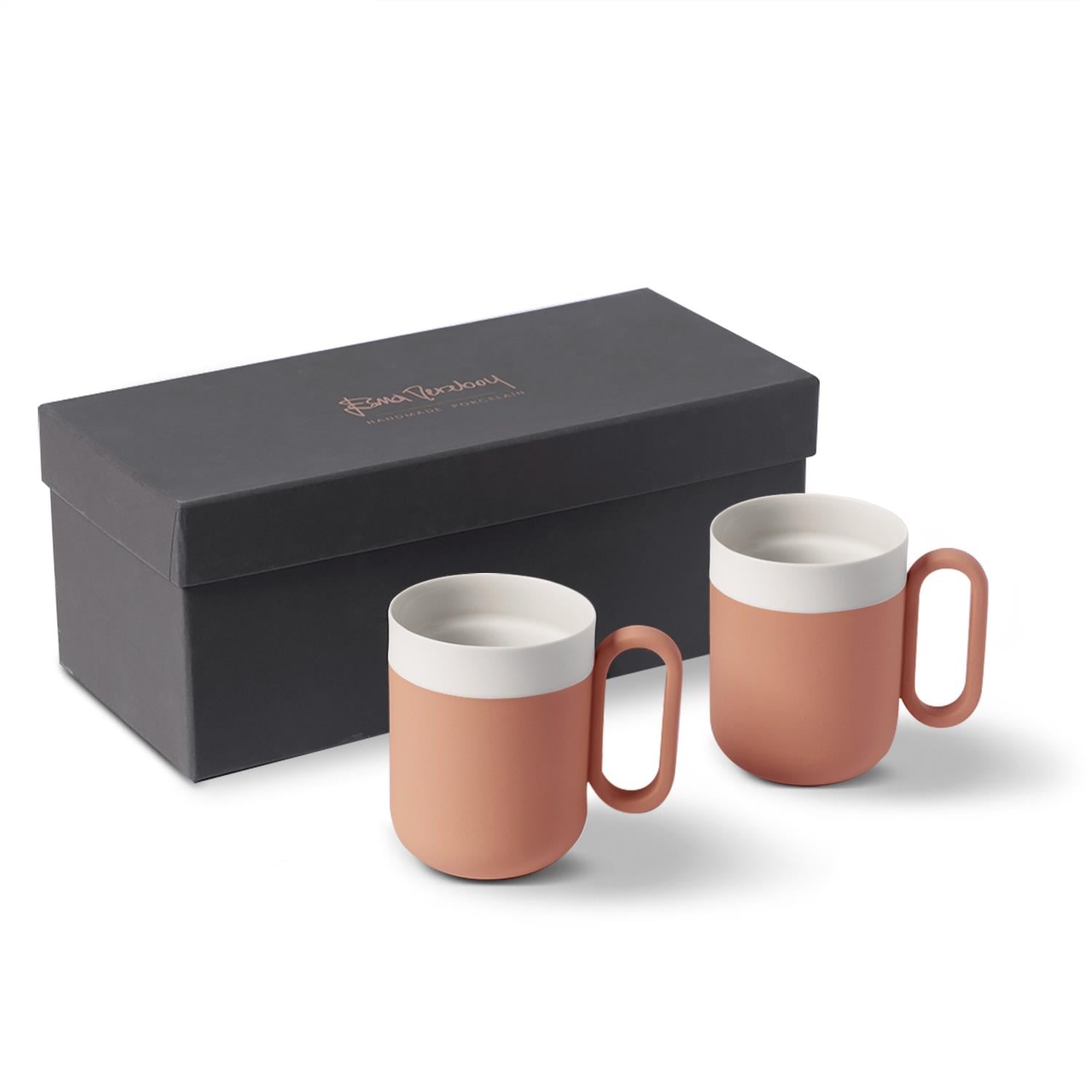 Capsule Small Mug Set Of 2 Coral & Ivory