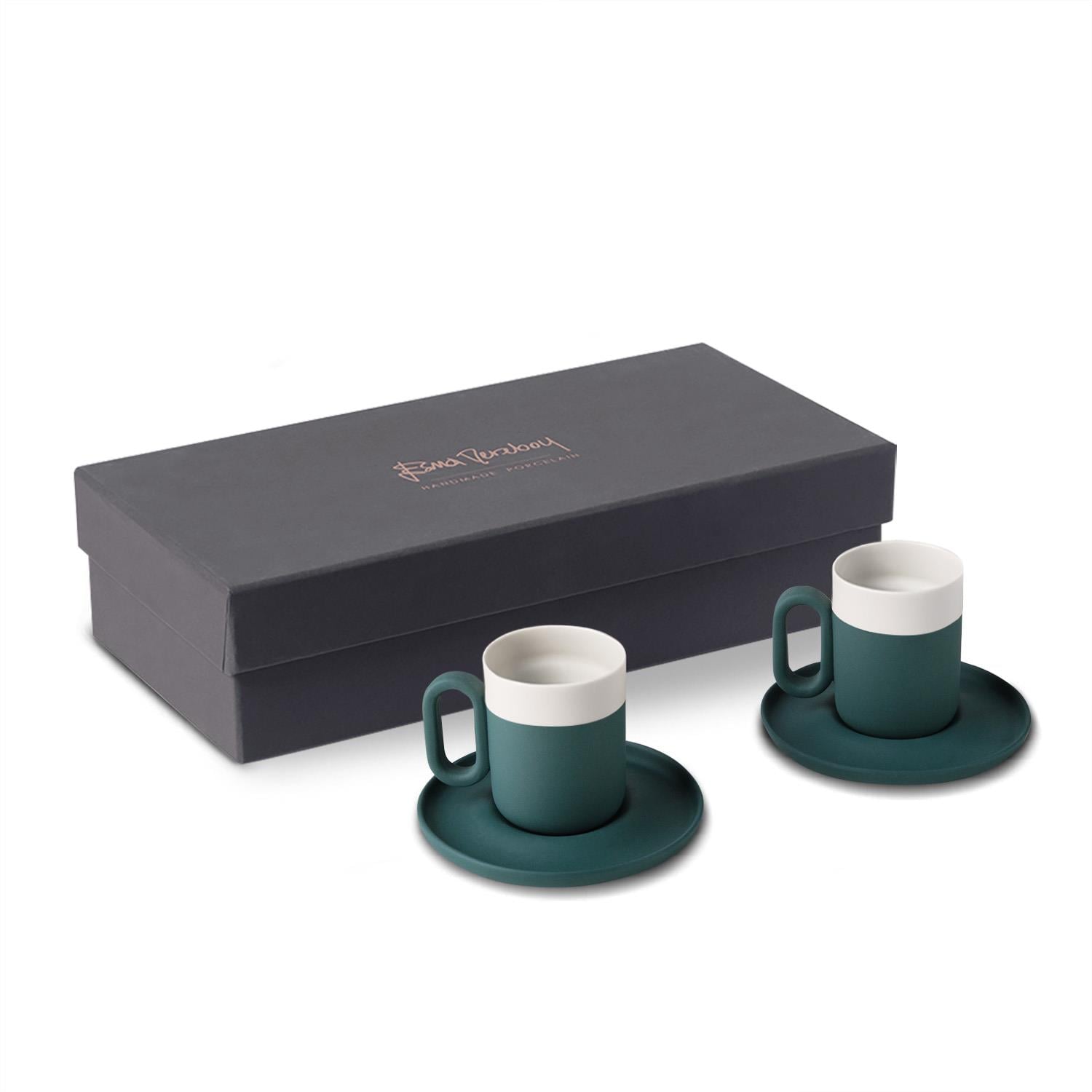 Capsule 2'li Tabaklı Kahve Fincan Takımı Amazon - Amazon & Fildişi