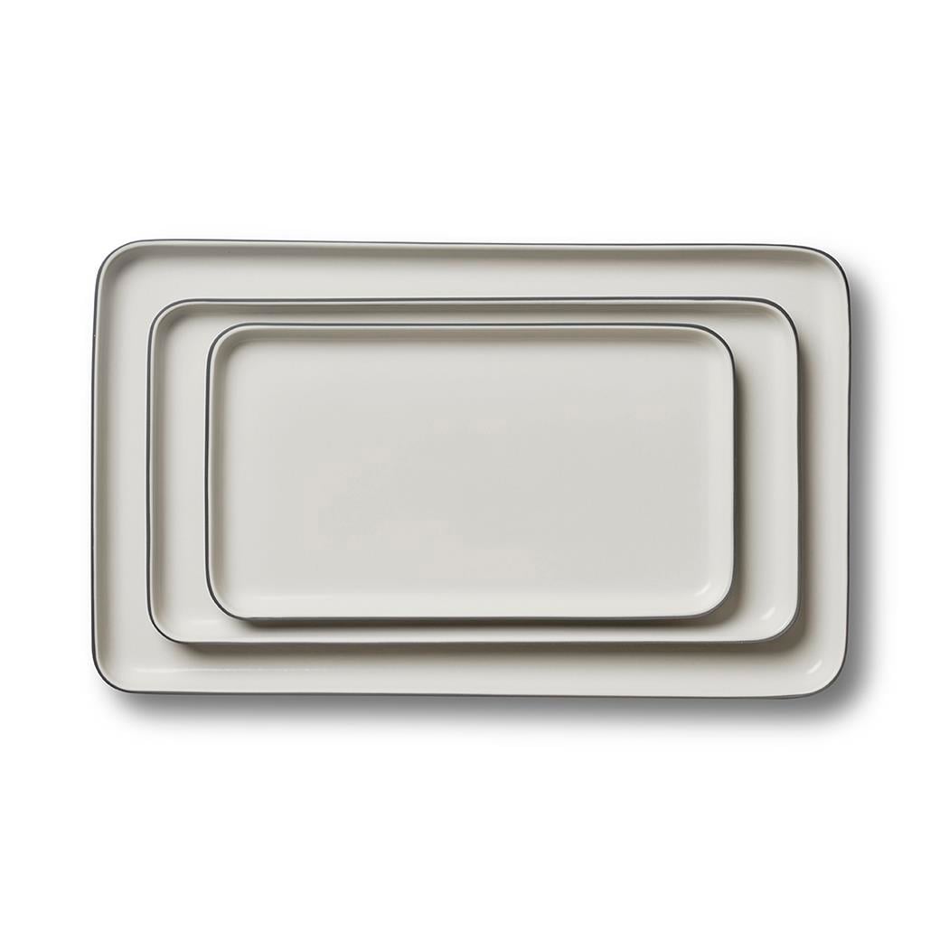Rectangle Plate Set Black & Ivory