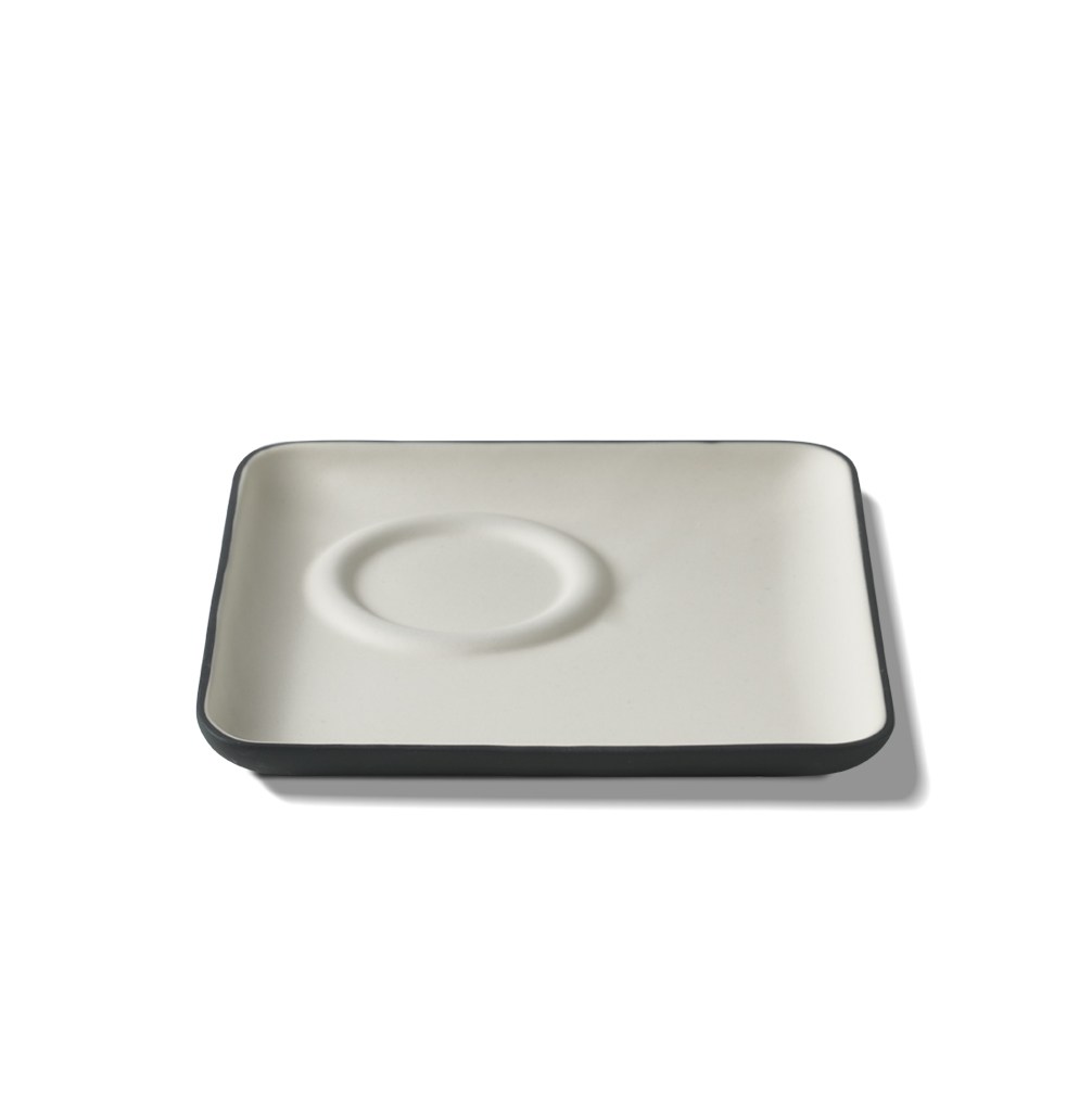 ALPHANUM Espresso Saucer – Double Colour Black & Ivory