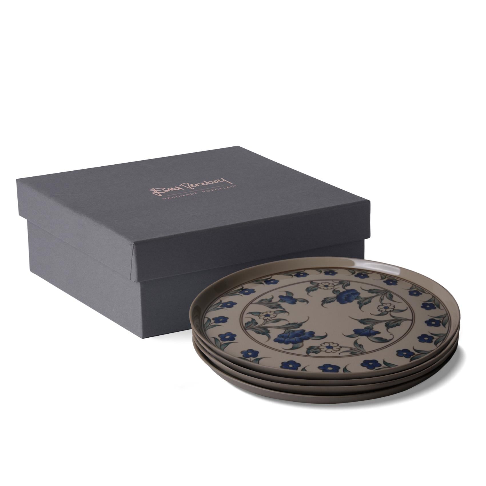 Flora Round Dinner Plate Set Of 4 Rock 