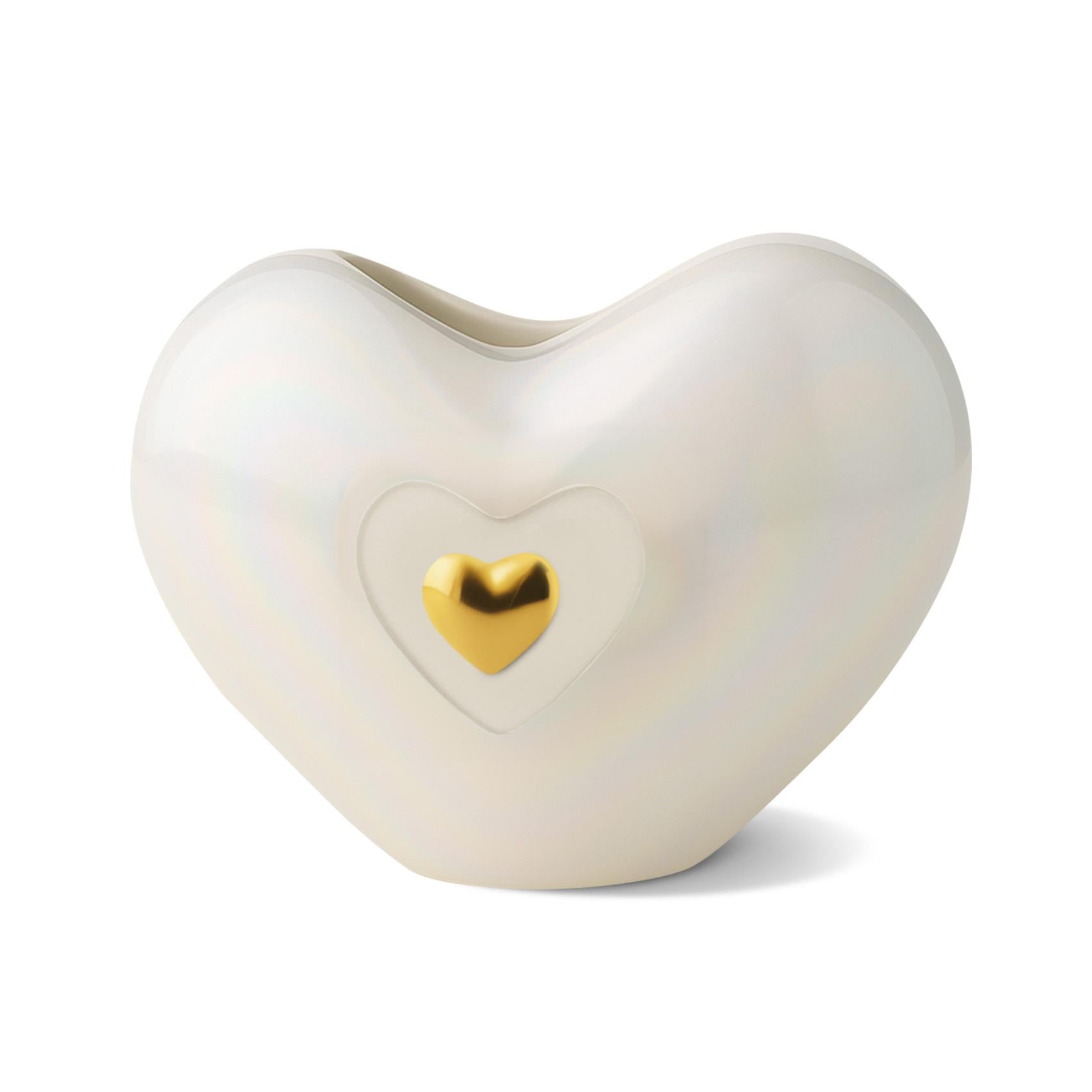 Heart Large Vase with Gold Detail 
