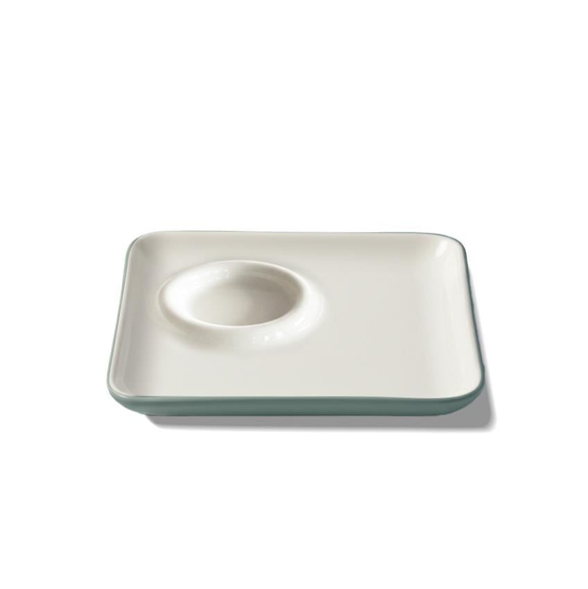 Square Coffee Serving Plate Double Colour Nile & Ivory