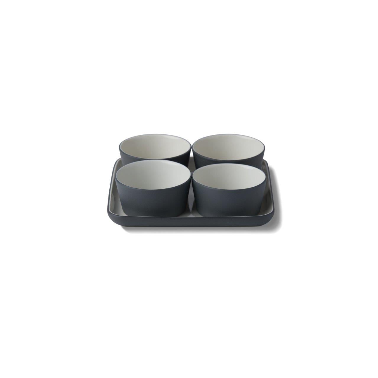 Square Small Serving Set Black & Ivory - Black & Ivory