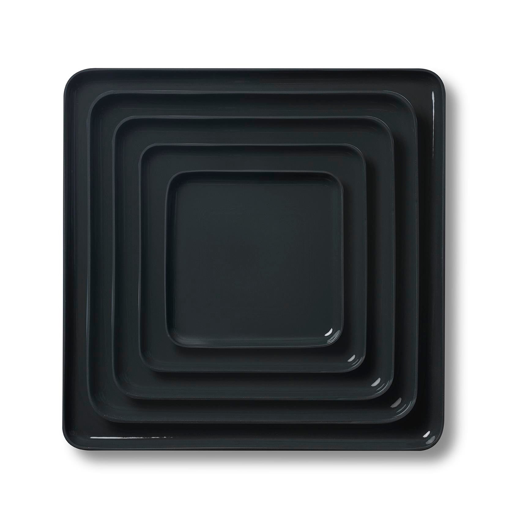Square Plate Set Black