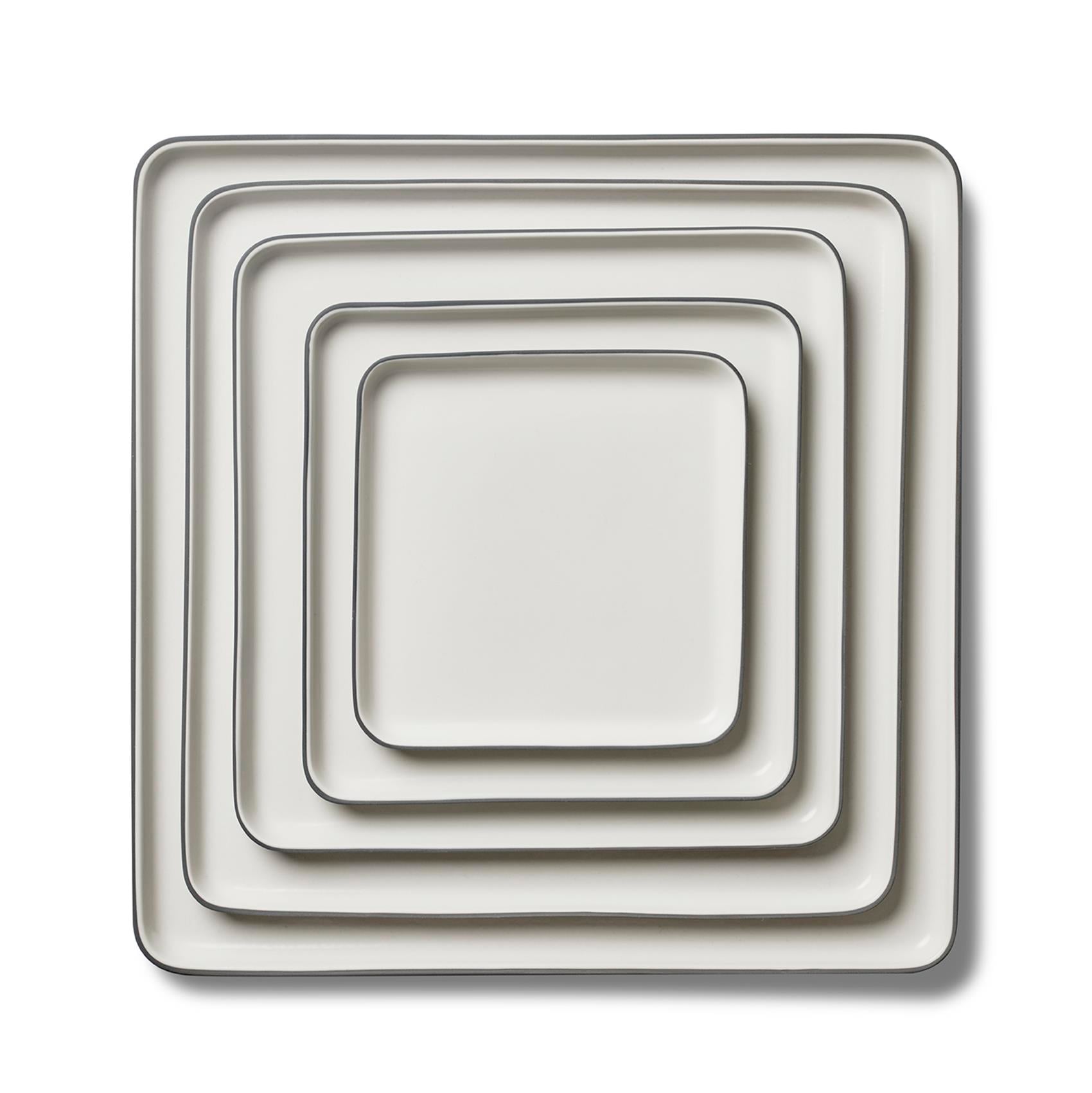Square Plate Set Black & Ivory
