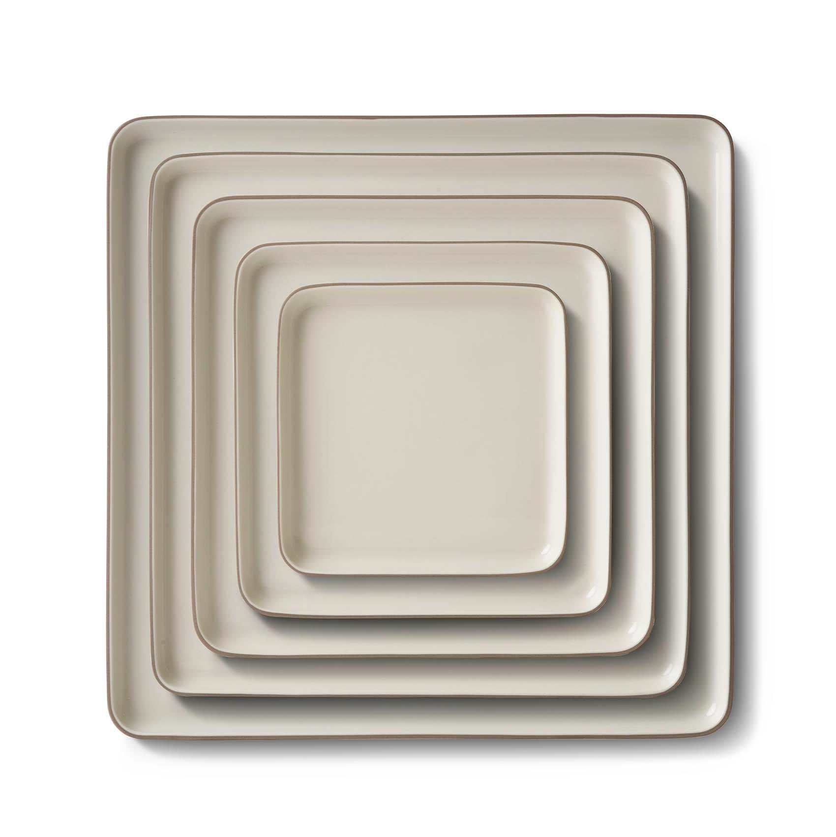 Square Plate Set Rock & Ivory