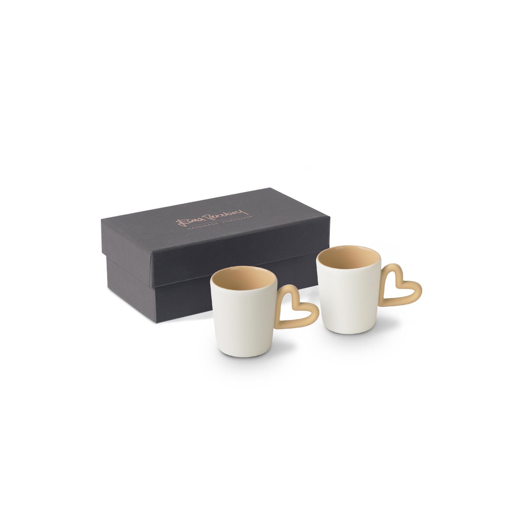 Love Harmony Espresso Cup Set Of 2 Ivory&Straw