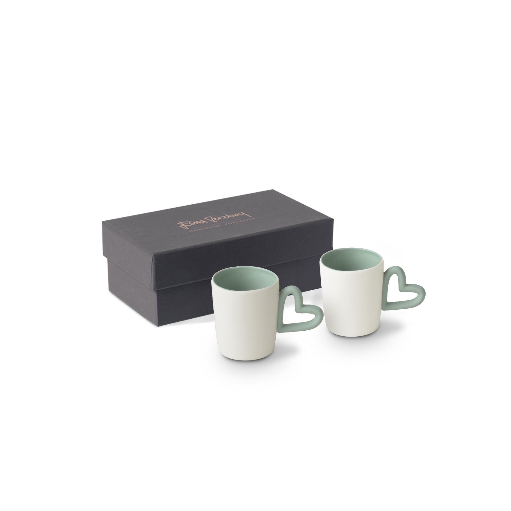 Love Harmony 2'li Kahve Fincan Takımı Fildişi&Nil - Esma Dereboy