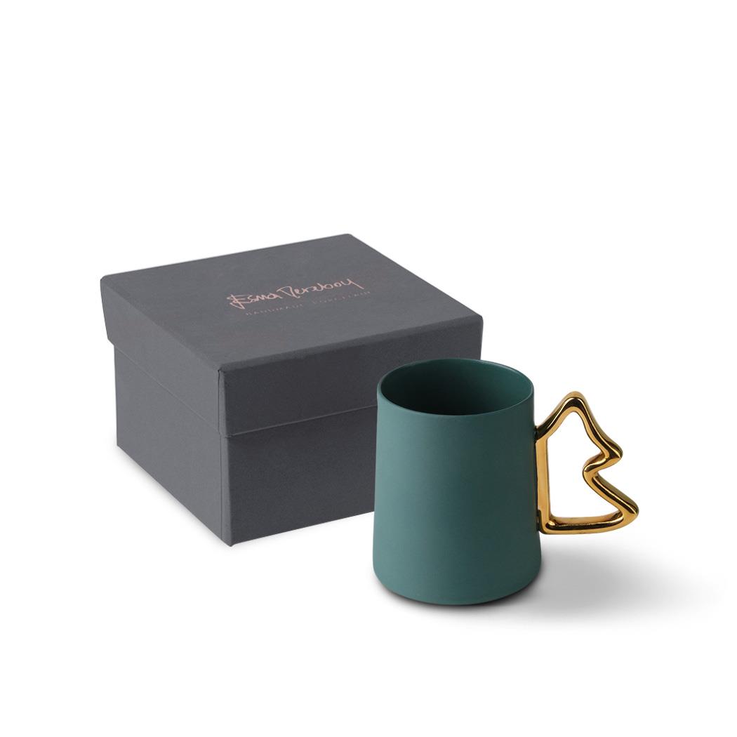 Maya Single Pine Tree Handle Mug Amazon&Gold 