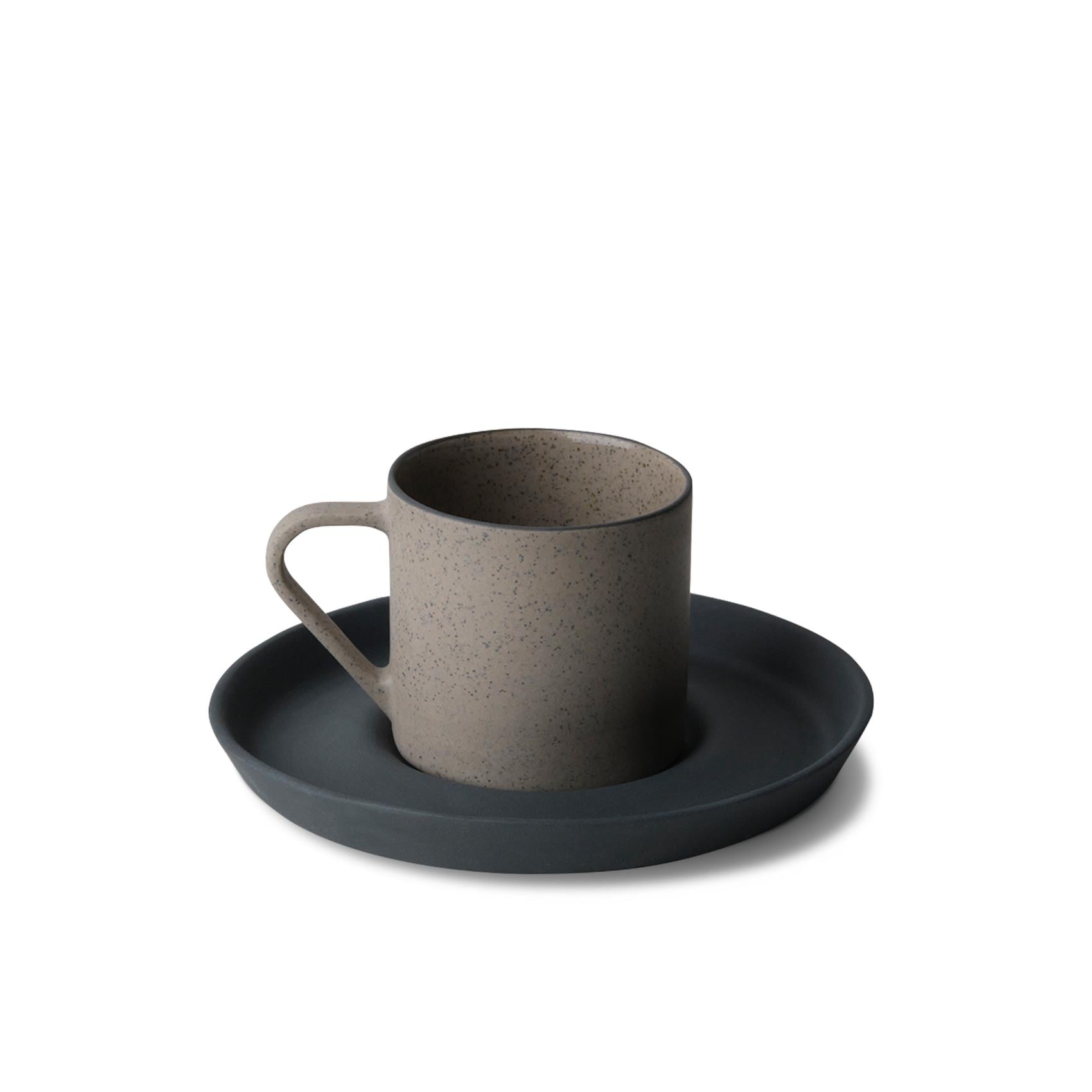 Nest Glitter Espresso Cup with Saucer 90 ml Black - Glittery Rock 