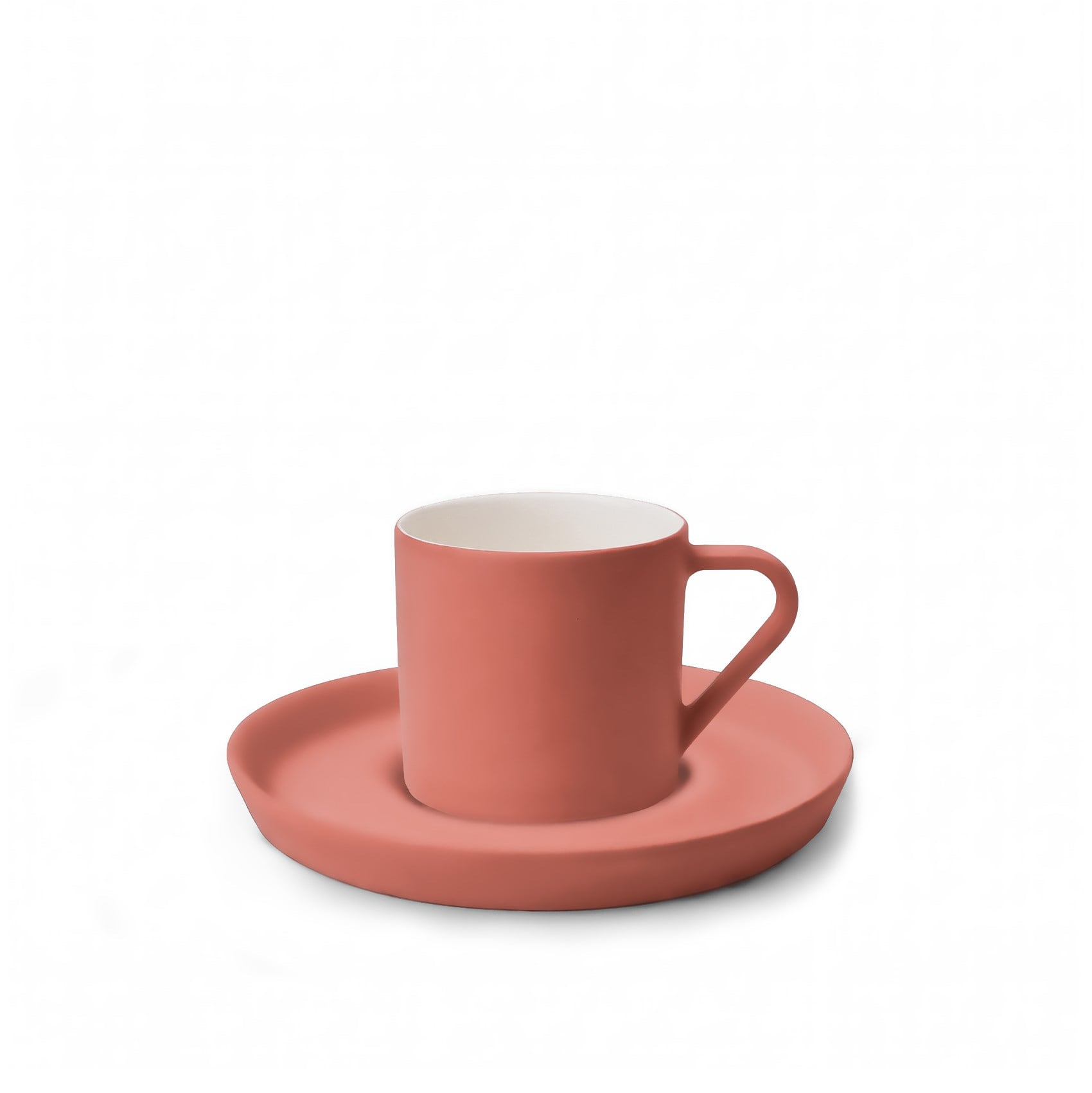 Nest Tabaklı Kahve Fincanı 90 ml Mercan-Mercan&Fildişi