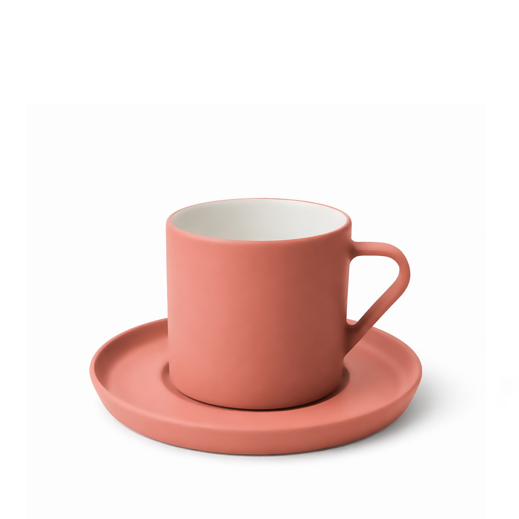 Nest Tabaklı Kahve/Çay Fincanı 250 ml Mercan-Mercan&Fildişi