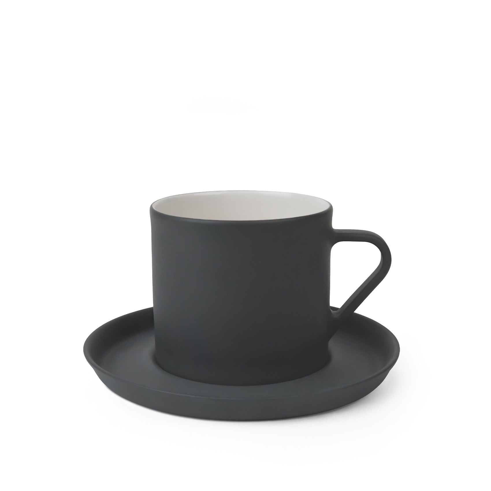 Nest Tabaklı Kahve/Çay Fincanı 250 ml Siyah-Siyah&Fildişi
