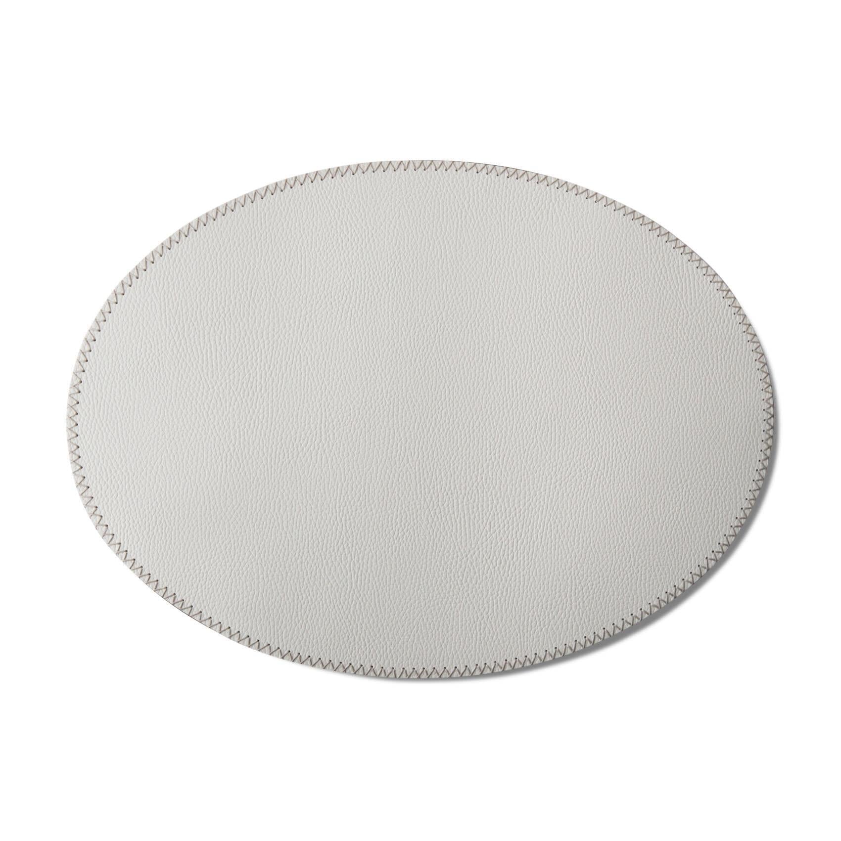 Oval Stitched Table Mat Grey