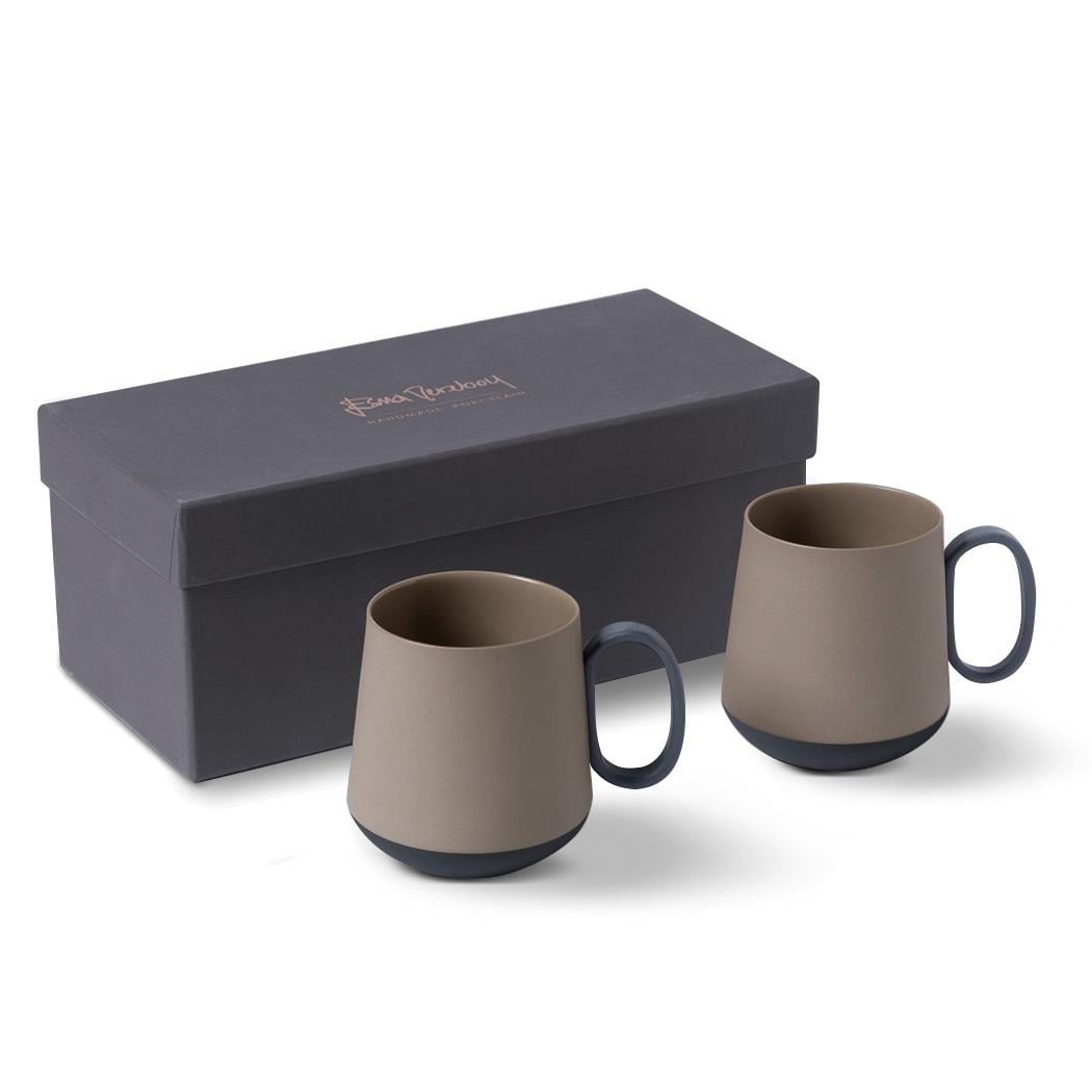 Tube Mug Set Of 2 Black & Rock