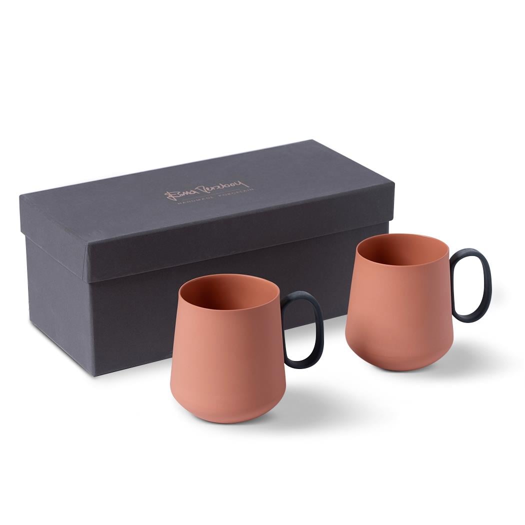 Tube Mug Set Of 2 Coral